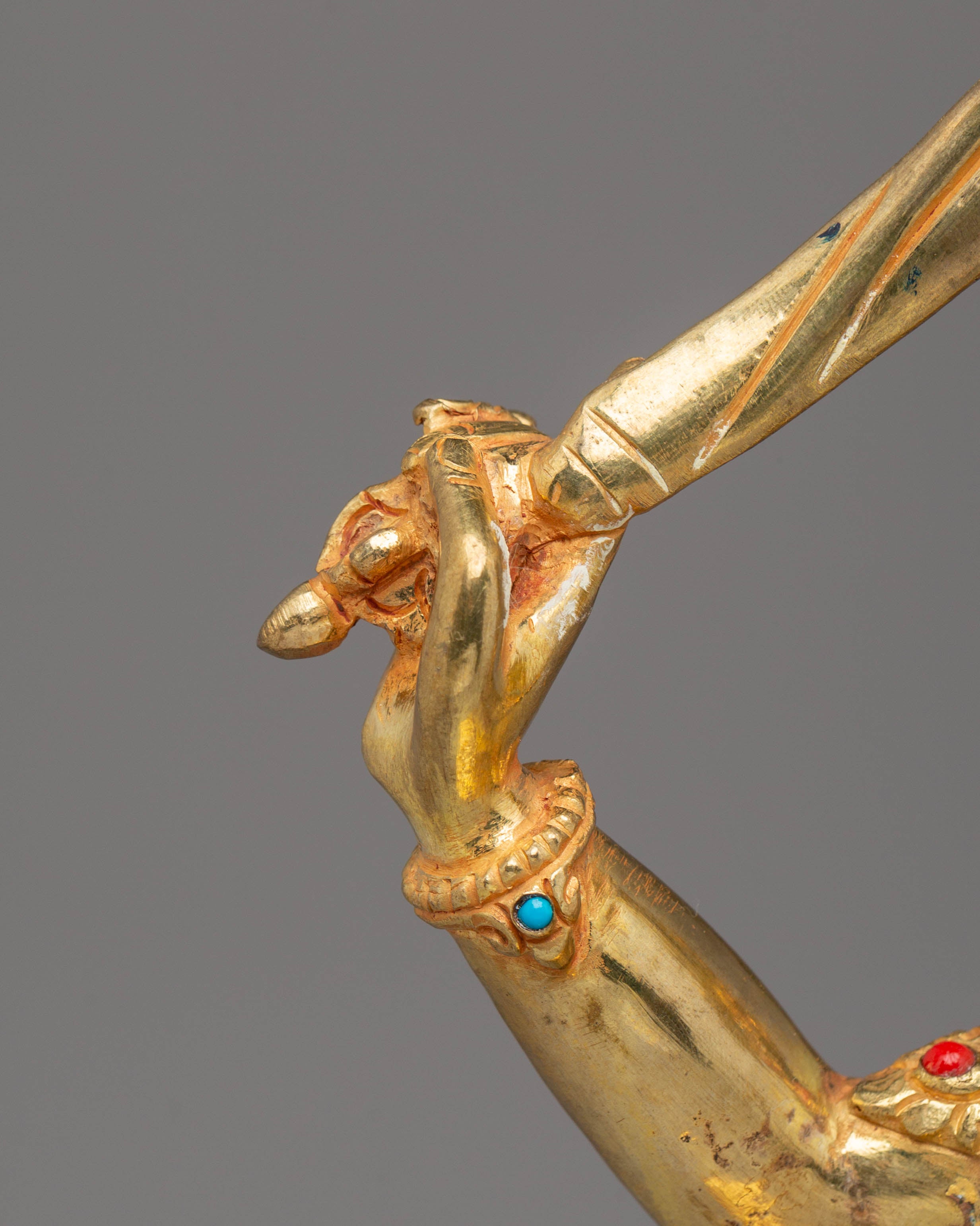 Handcrafted Manjushri Copper Statue | Tibetan Wisdom Deity Sculpture