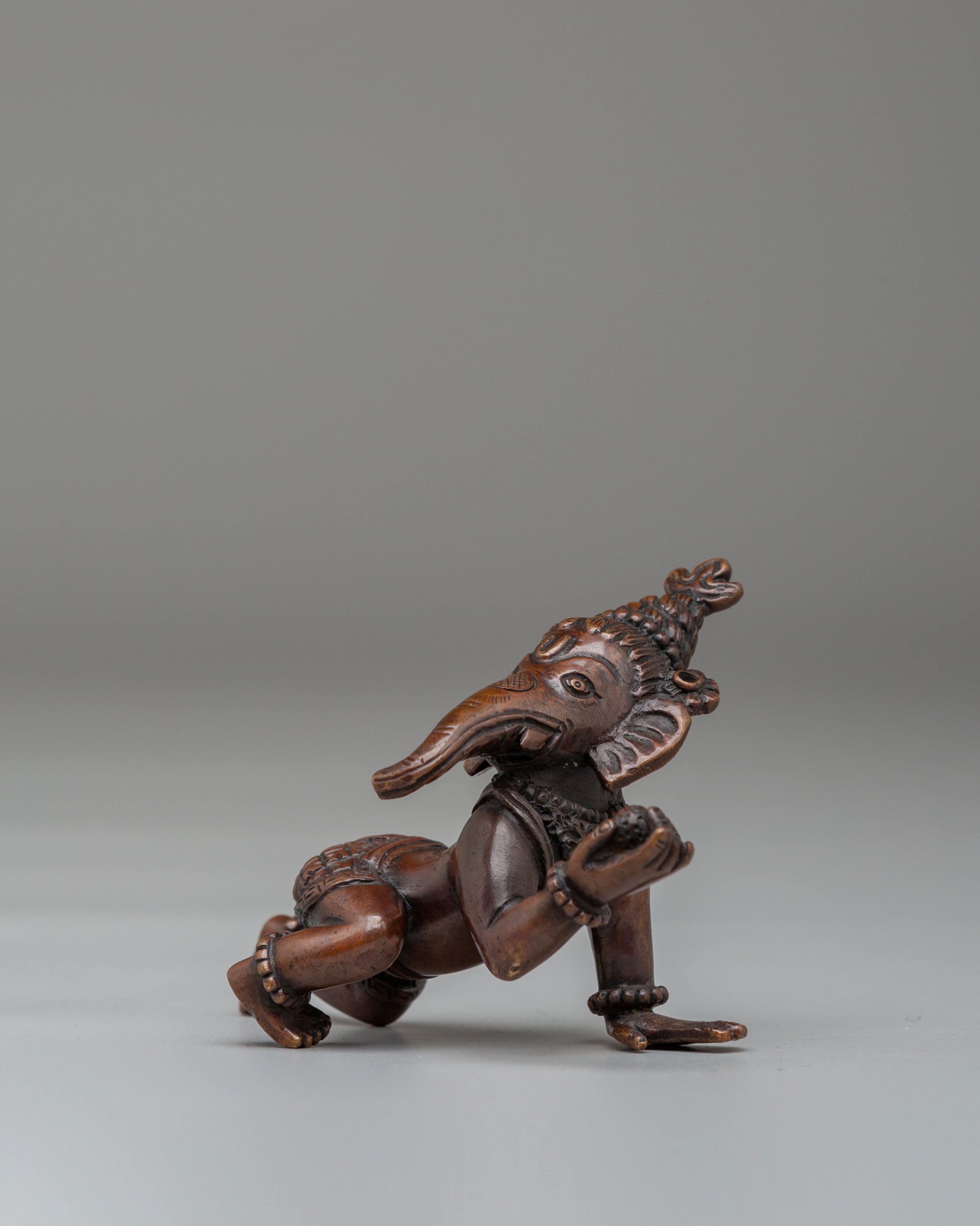 Handcrafted Ganesh God Statue | Traditional Oxidized Copper Sculpture