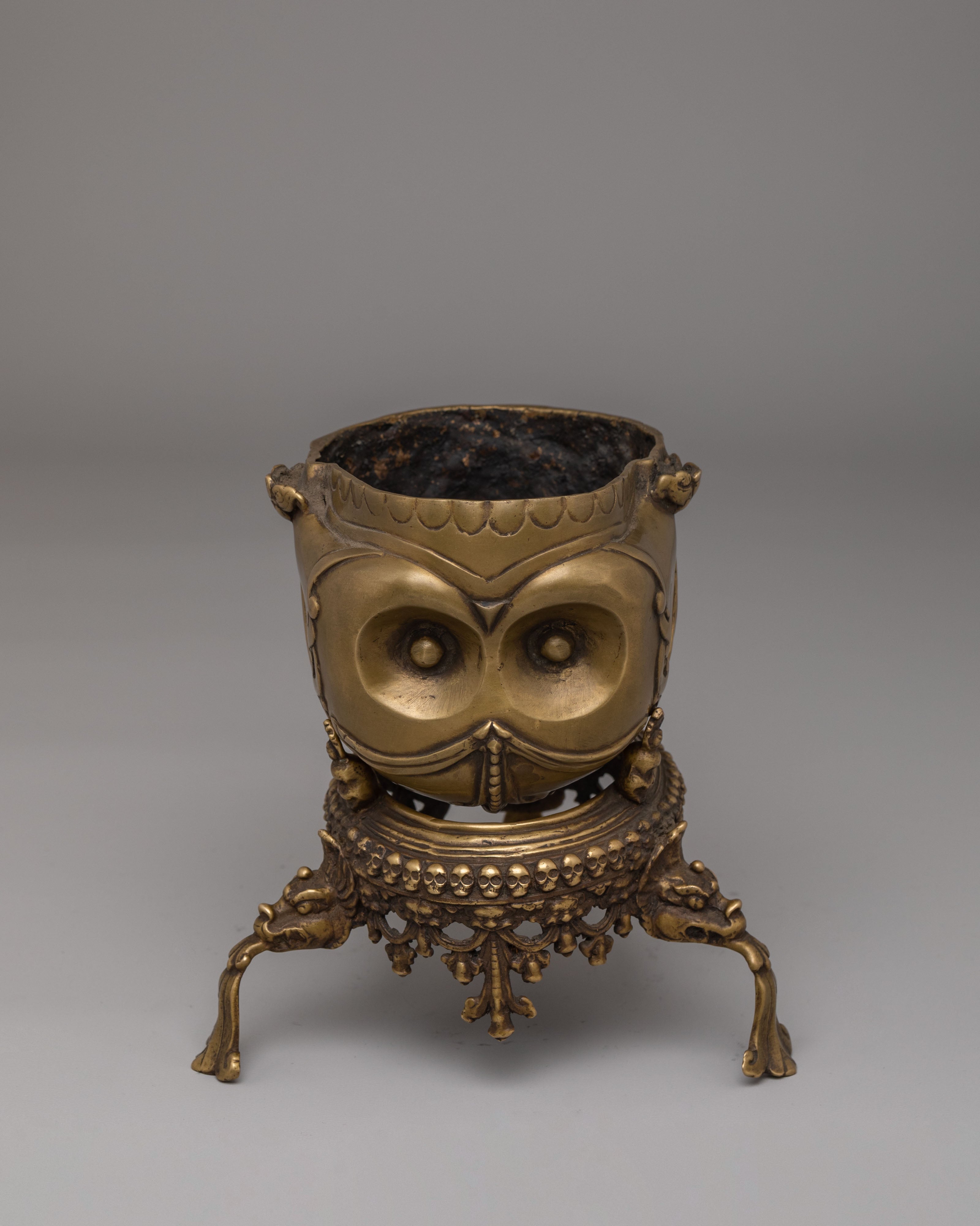 Himalayan Tibetan Handcrafted Kapala | Ritual Skull Cup