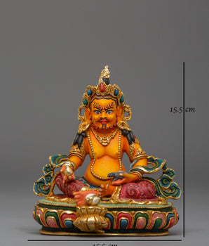 Handcrafted Copper Statue of Dzambhala for Altar and Decor