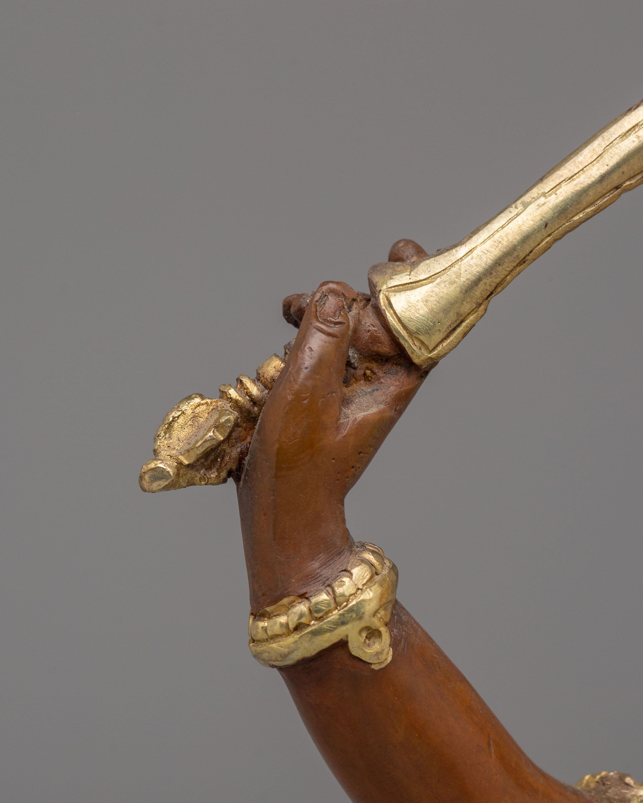Handcrafted Tibetan Manjushri Copper Statue | Wisdom Deity Statue