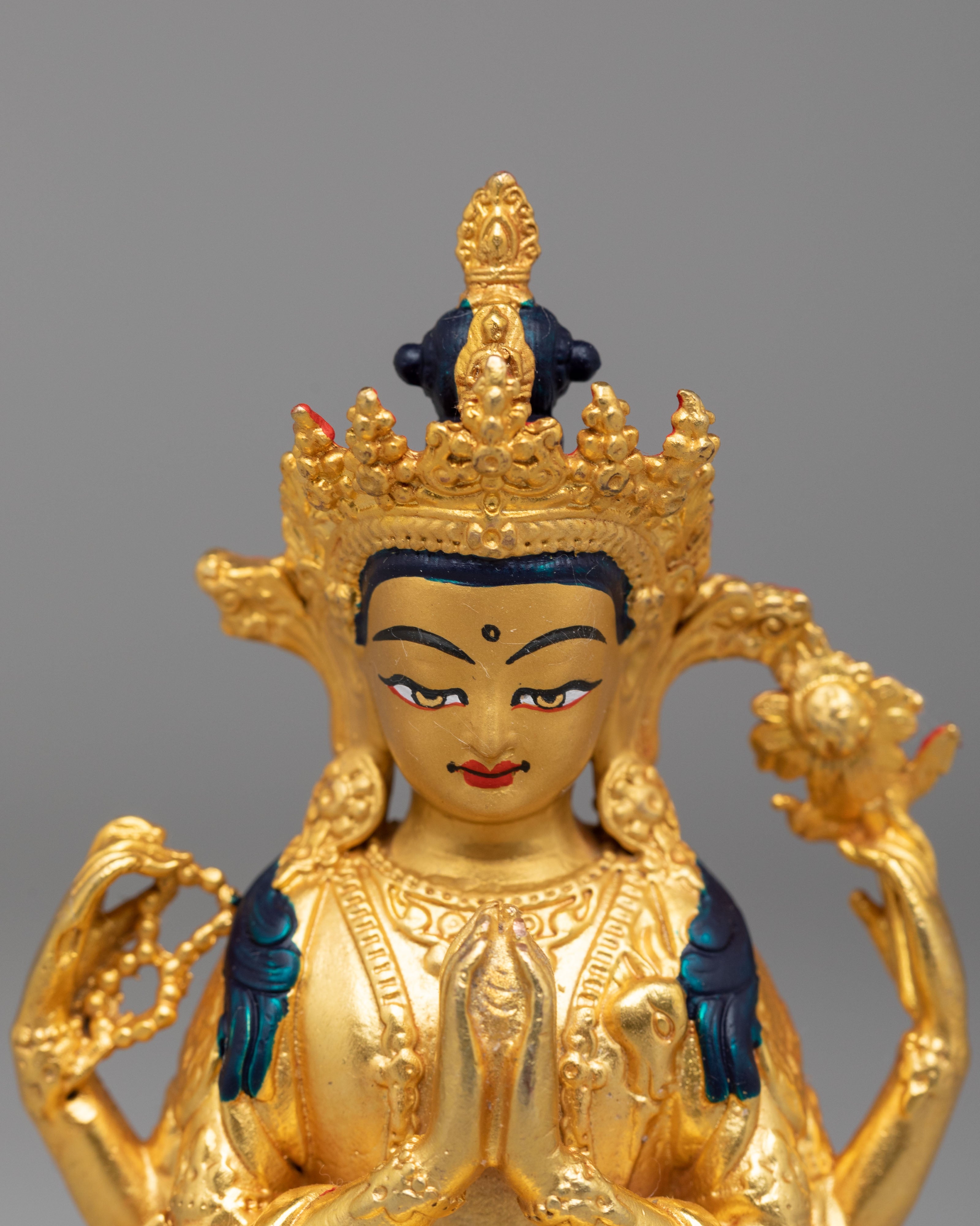 Traditional Chenrezig Compassion Deity Statue | Symbol of Wisdom and Kindness