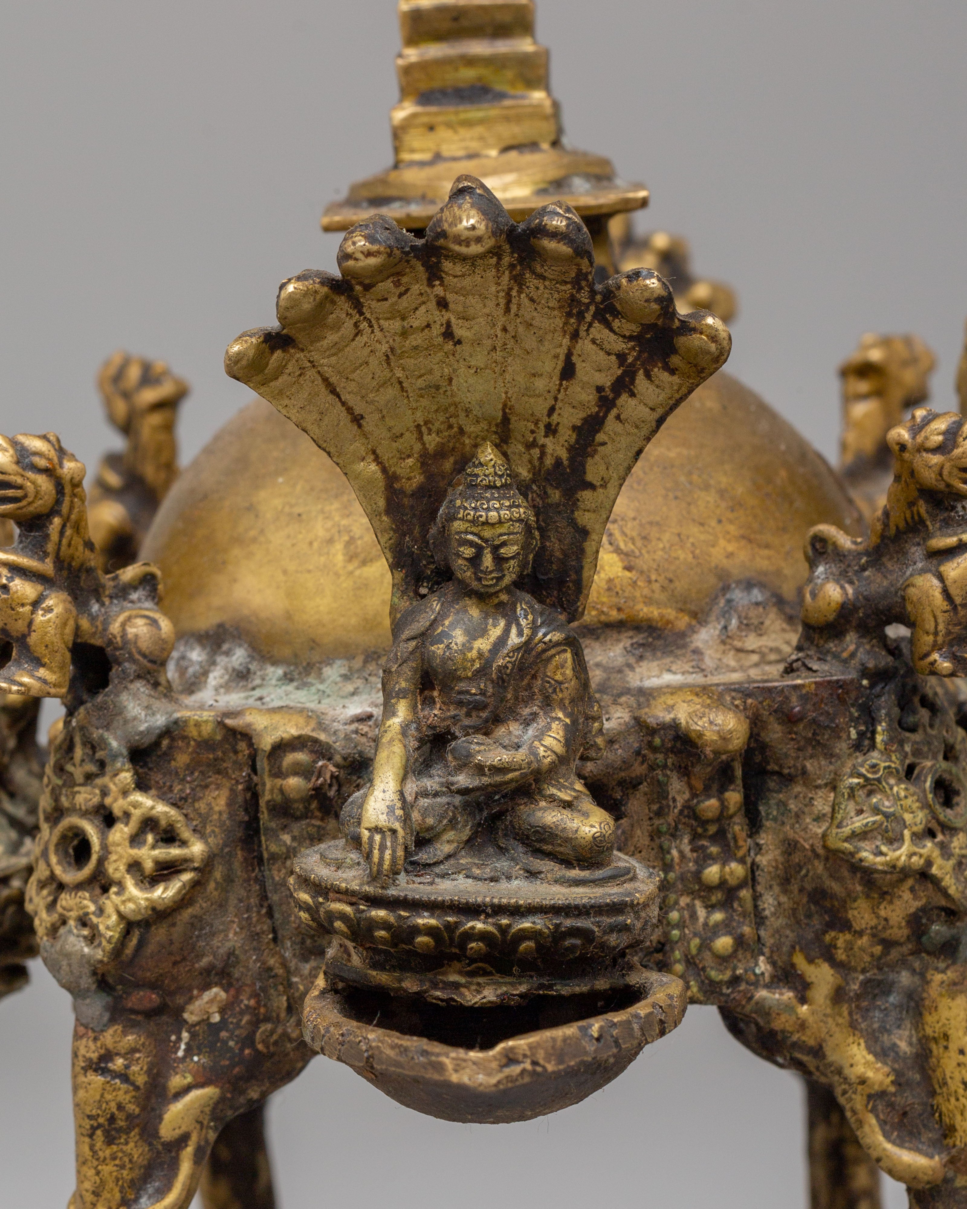 Five Dhyani Buddha Hanging Stupa Dalucha | Symbol of Spiritual Awakening