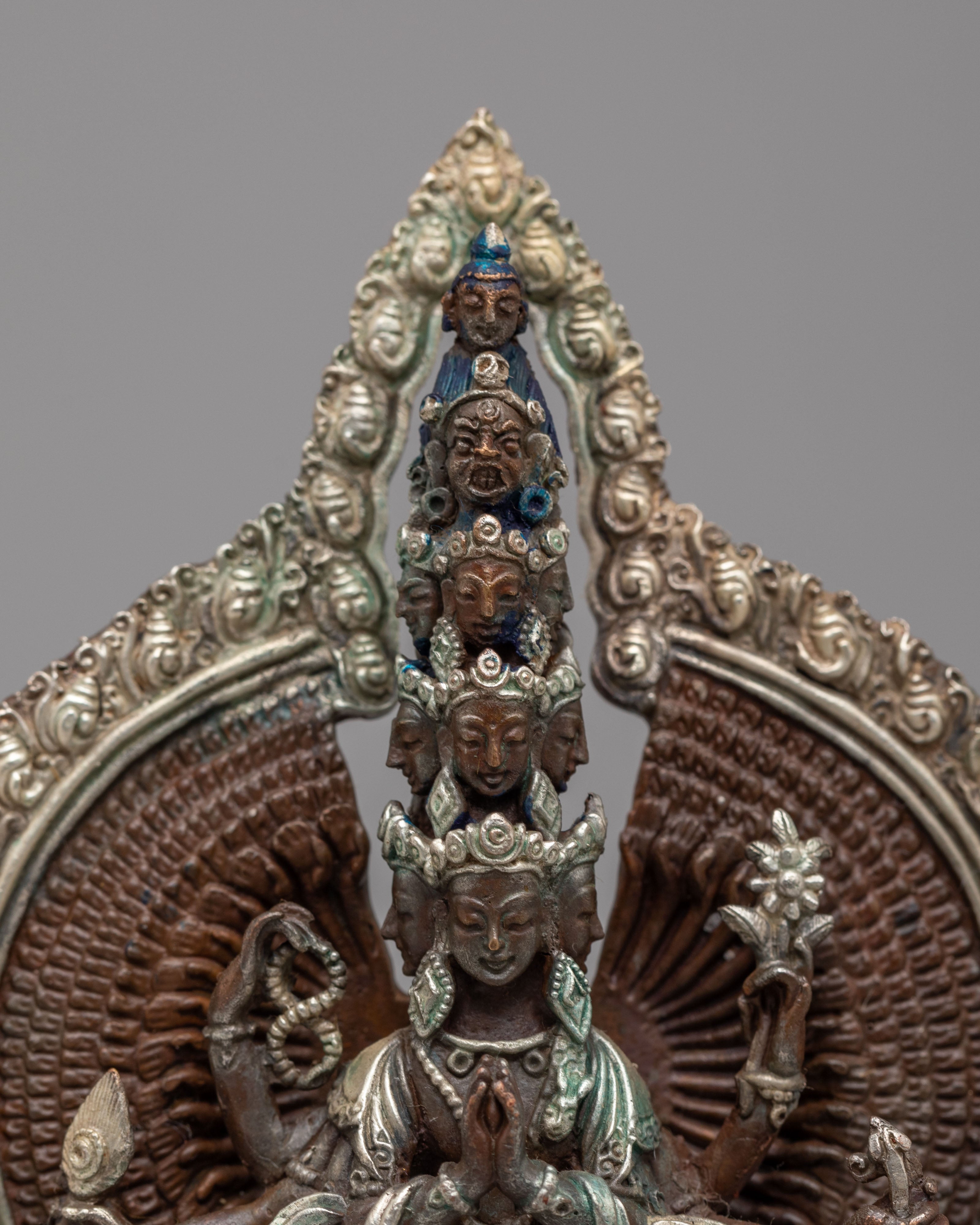 Tibetan Thousand-Armed Chenrezig Statue | Buddhist Altar Decor
