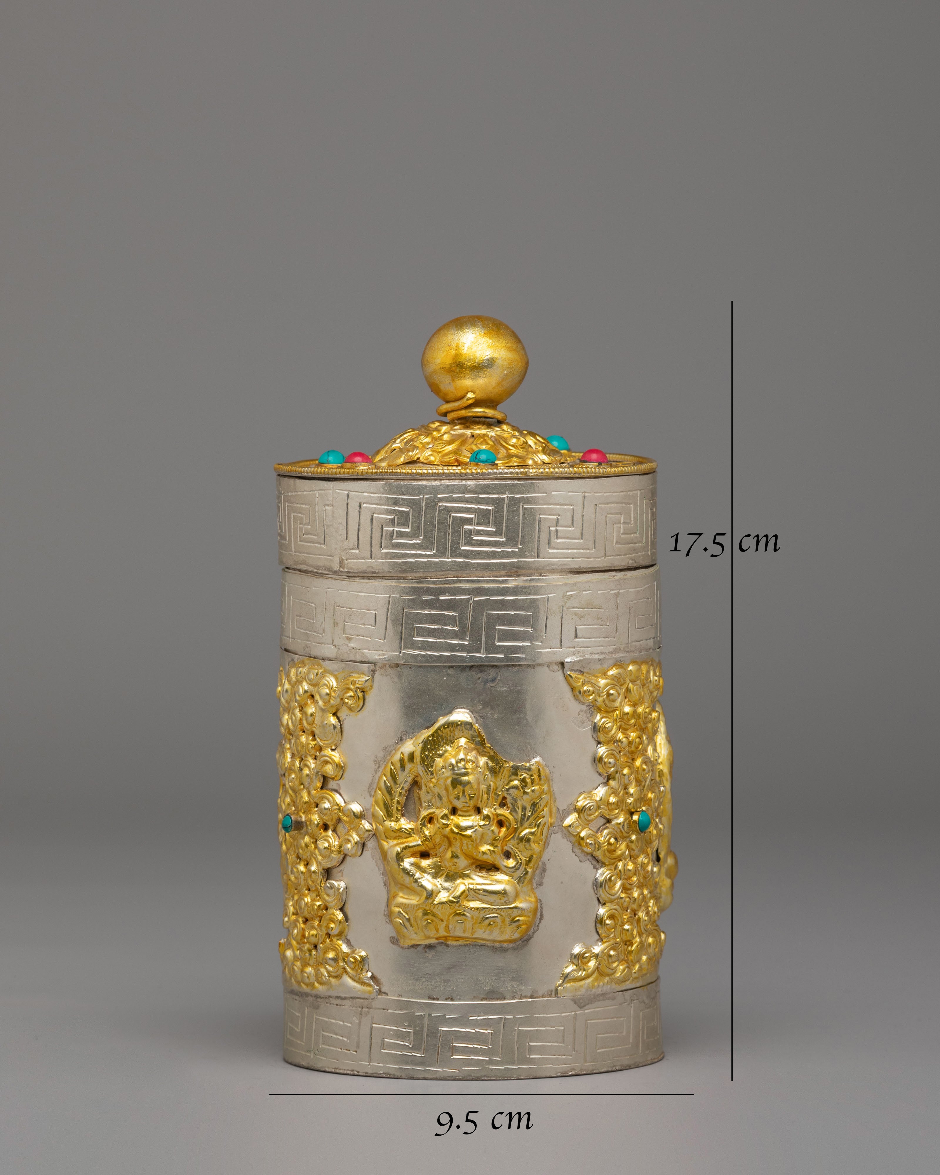 Handcrafted Himalayan Jewelry Box | Copper Box with Electro Gold and Silver Plating