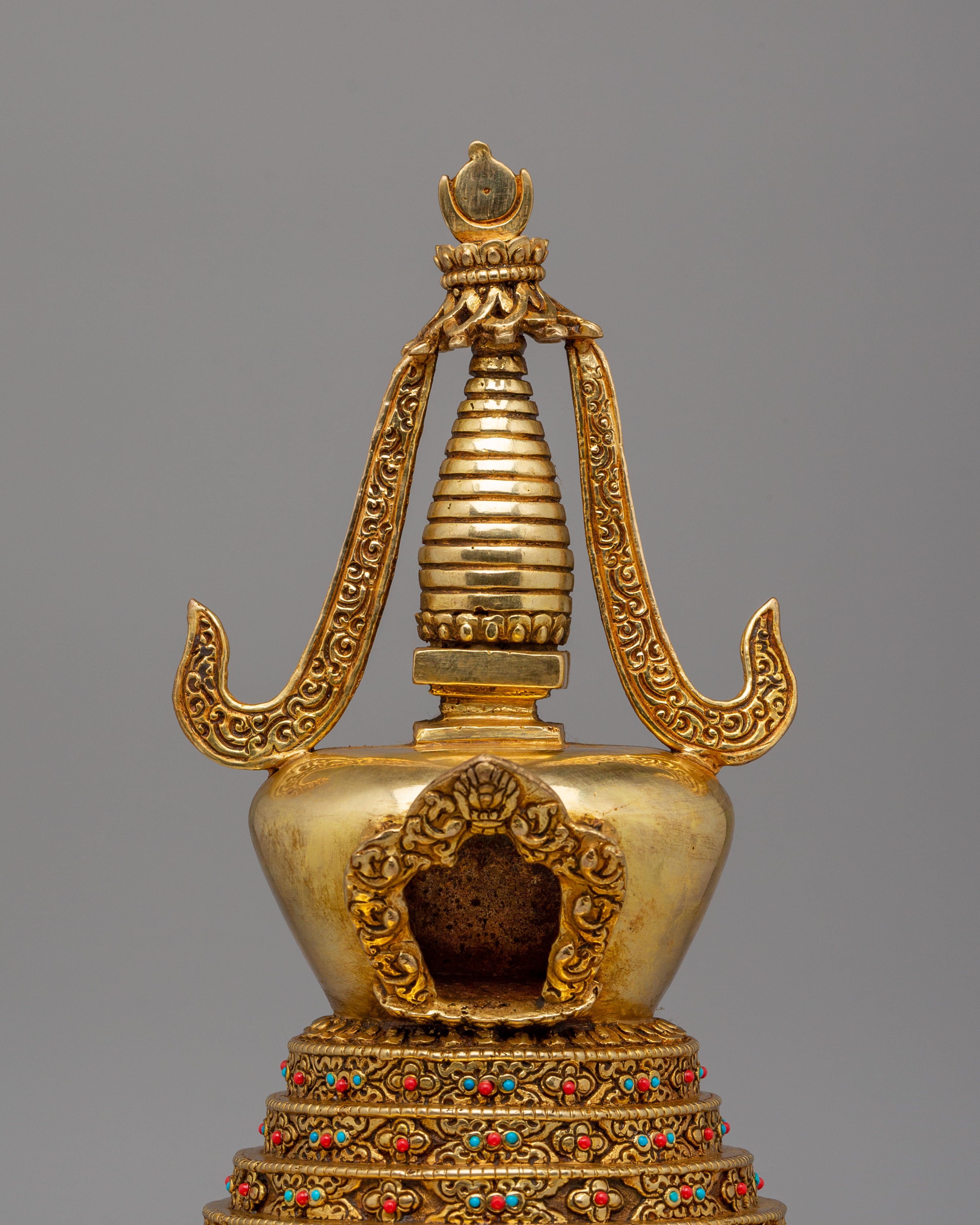 Handcrafted Altar Namgyalma Stupa | 24K Gold Plated Buddhist Stupa