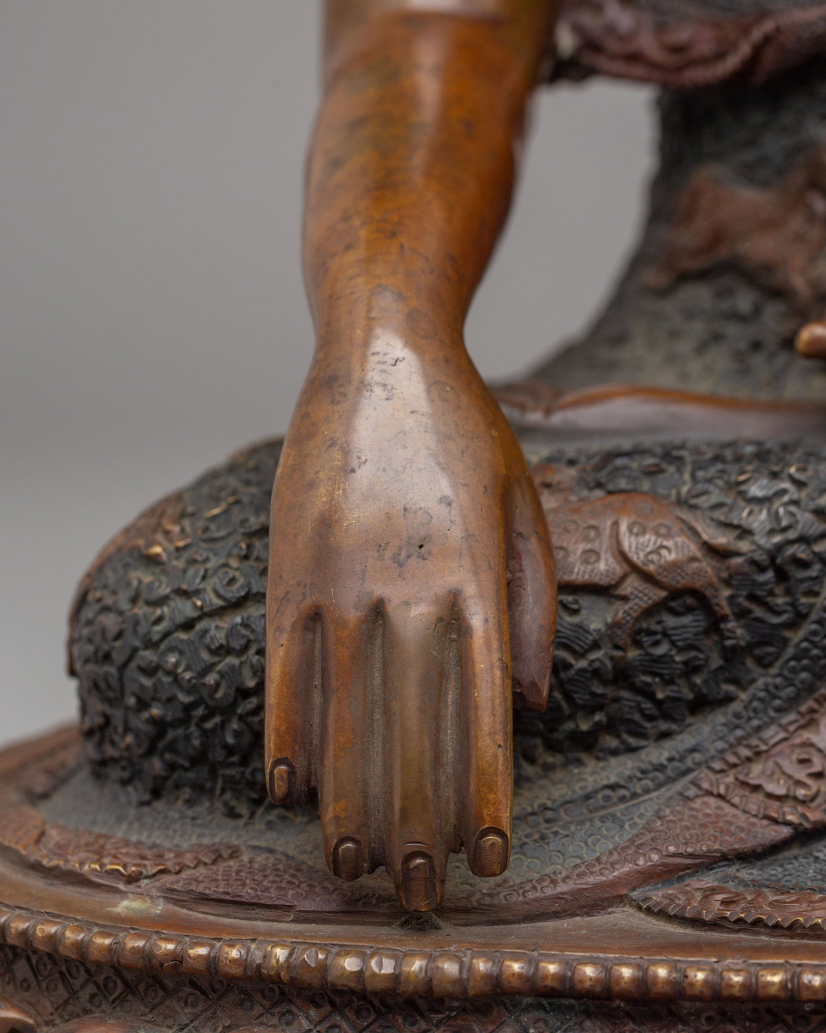 Namo Altar Shakyamuni Buddha Statue | Oxidized Copper Buddhist Sculpture