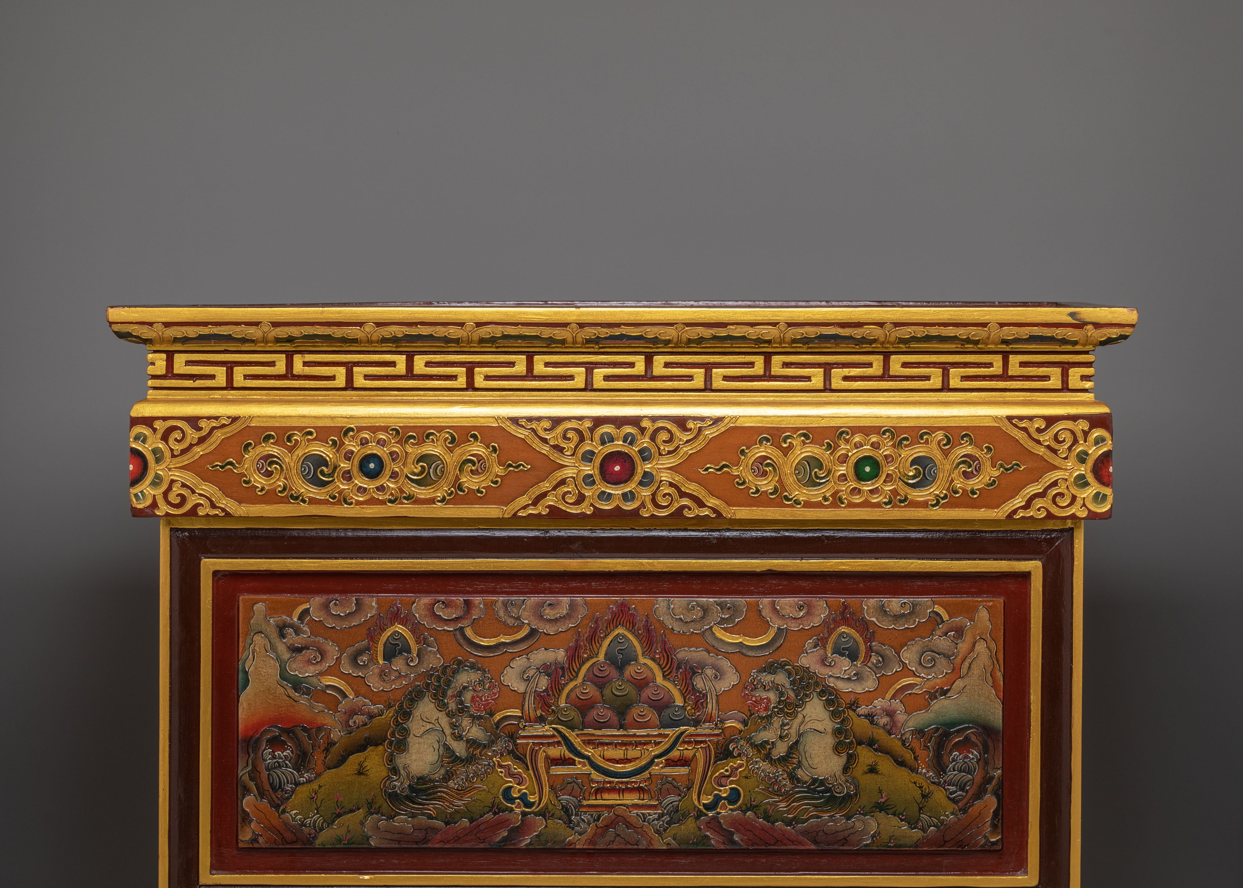 Himalayan Tibetan Folding Table | Handcrafted Wooden Table