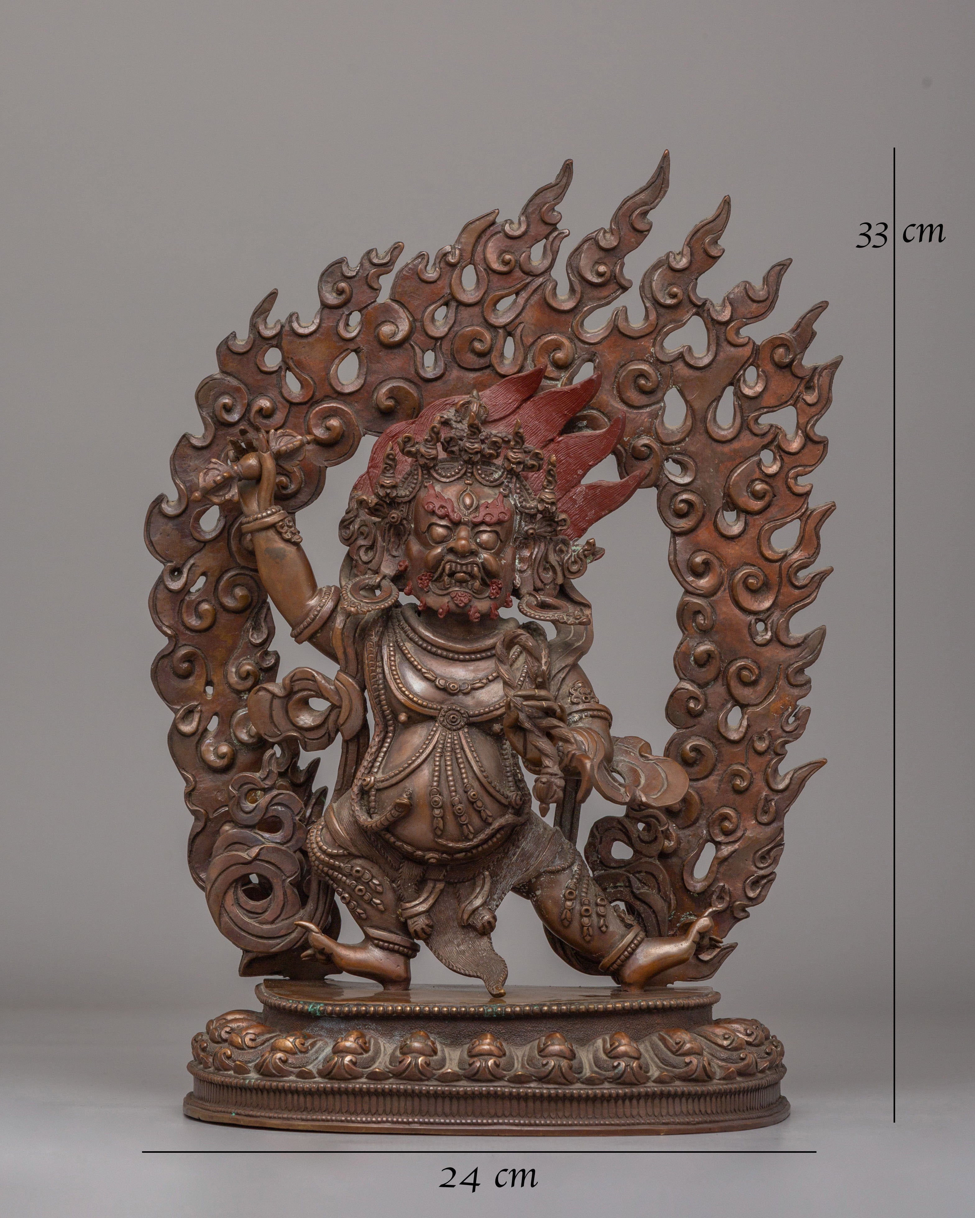 Sacred Himalayan Vajrapani Meditation Statue | Handcrafted Oxidized Copper Vajrapani