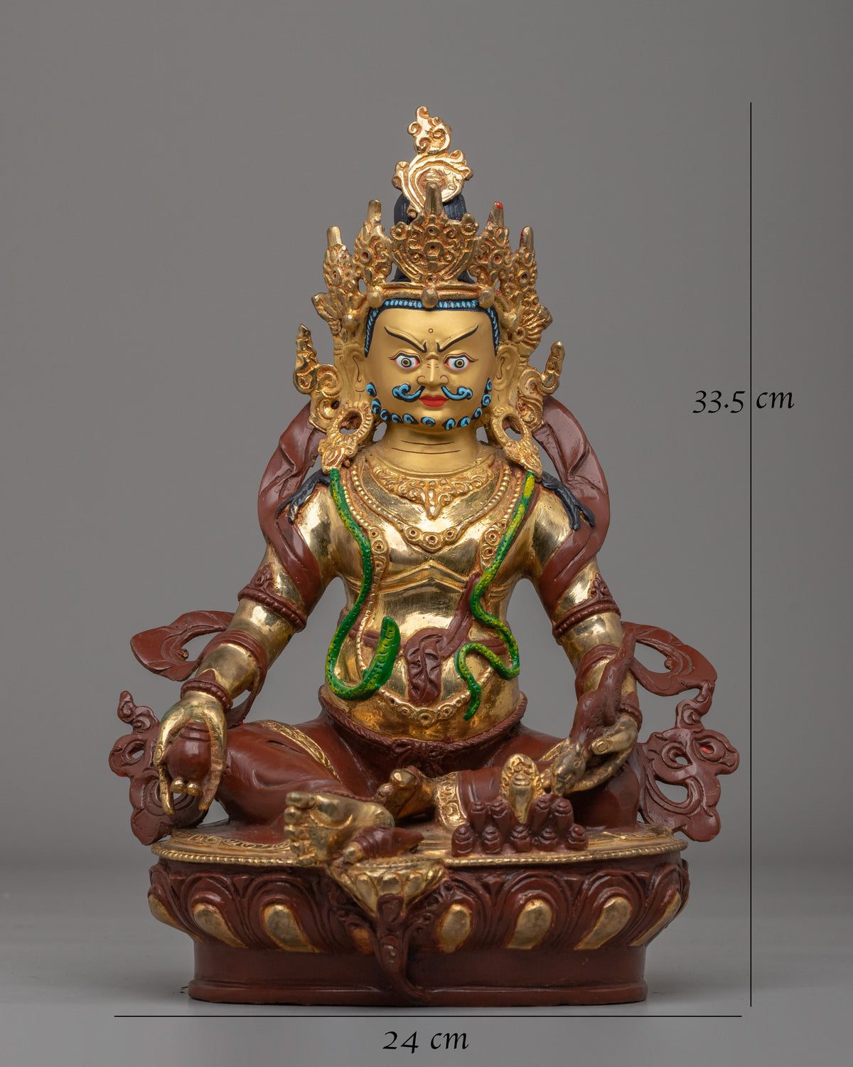 Sacred Dzambhala God of Wealth Statue | Tibetan Prosperity Idol for Altar