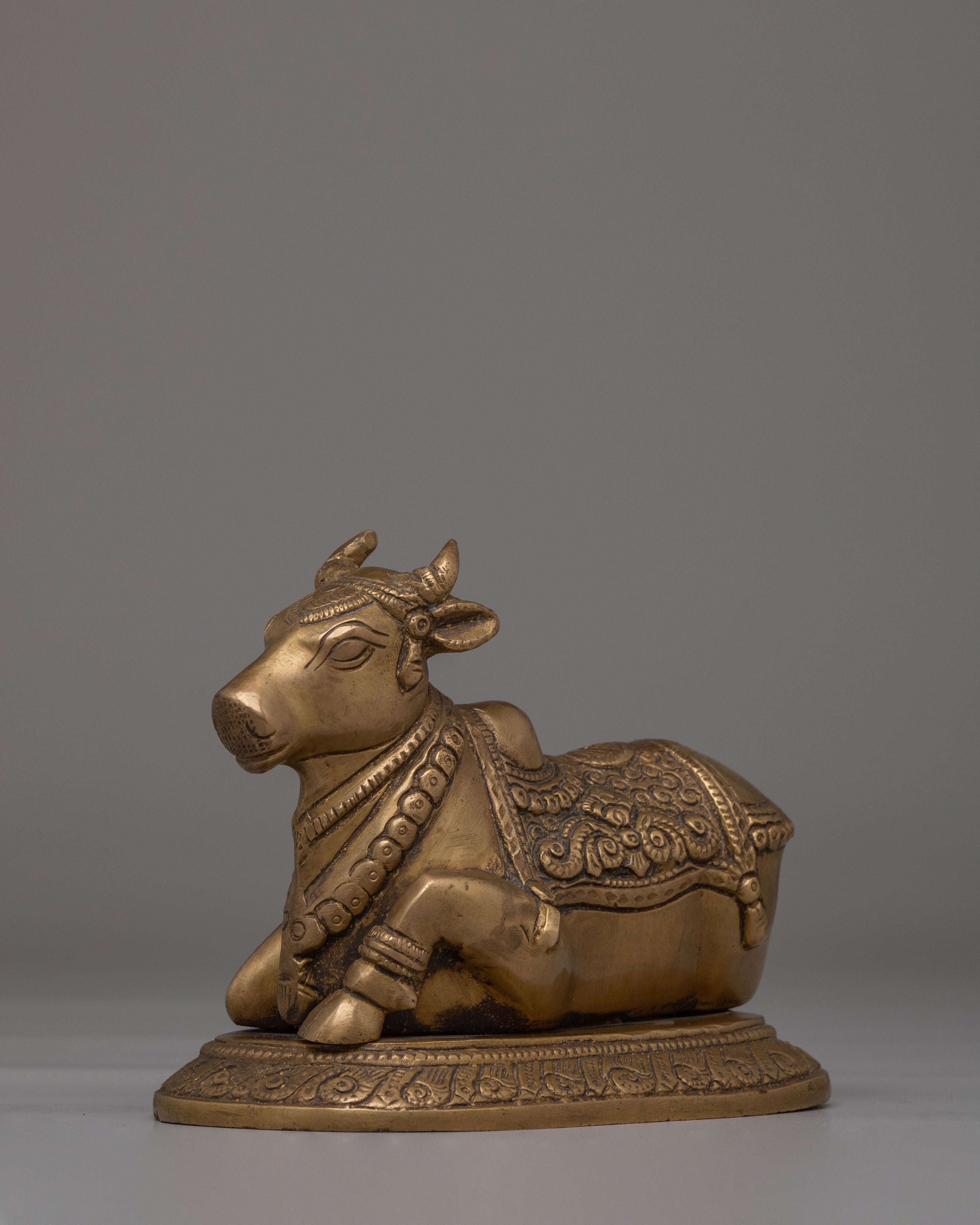 Sacred Nandi Statue | Brass Idol of Lord Shiva's Sacred Bull