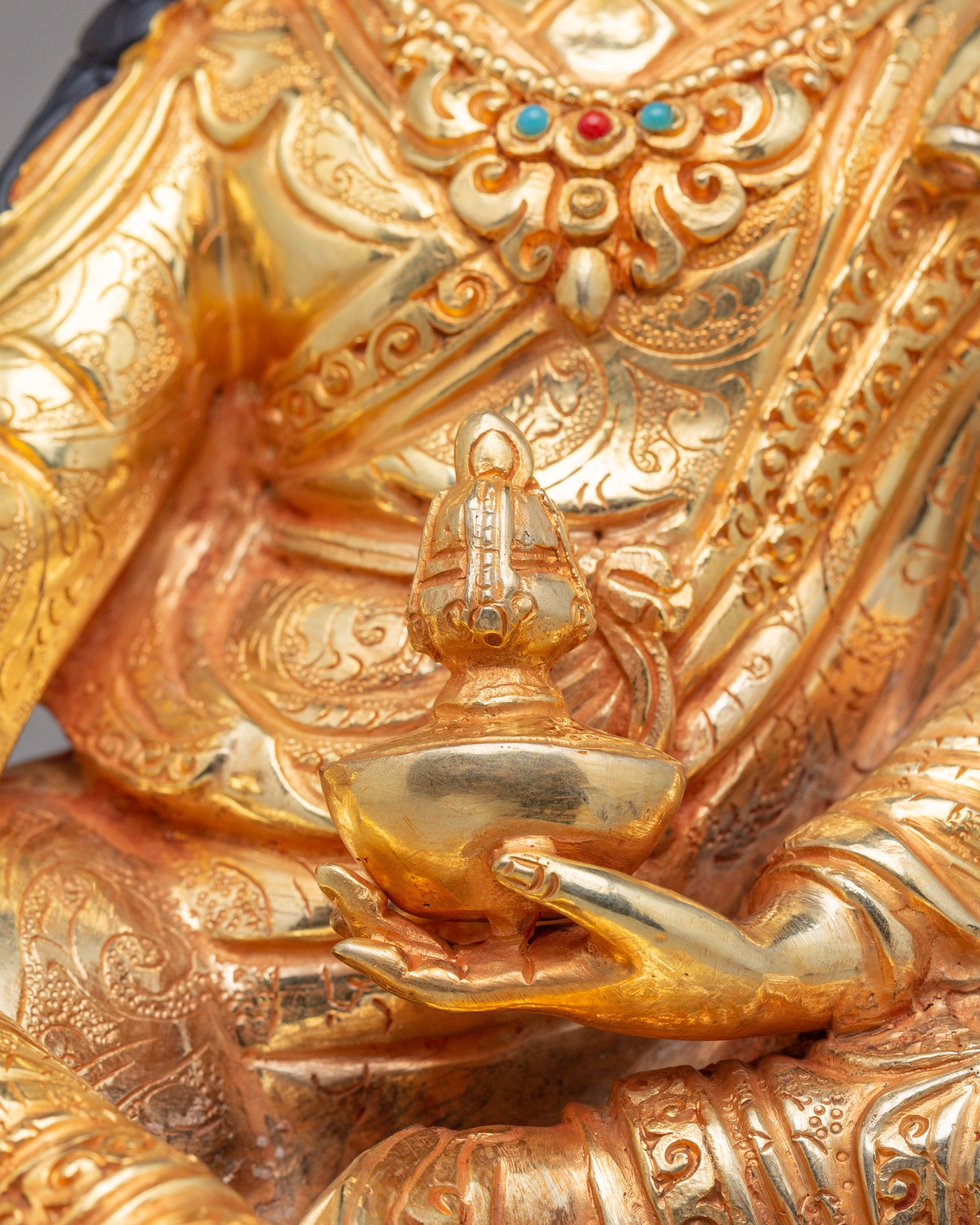 Golden Guru Rinpoche Statue | Traditional Artwork