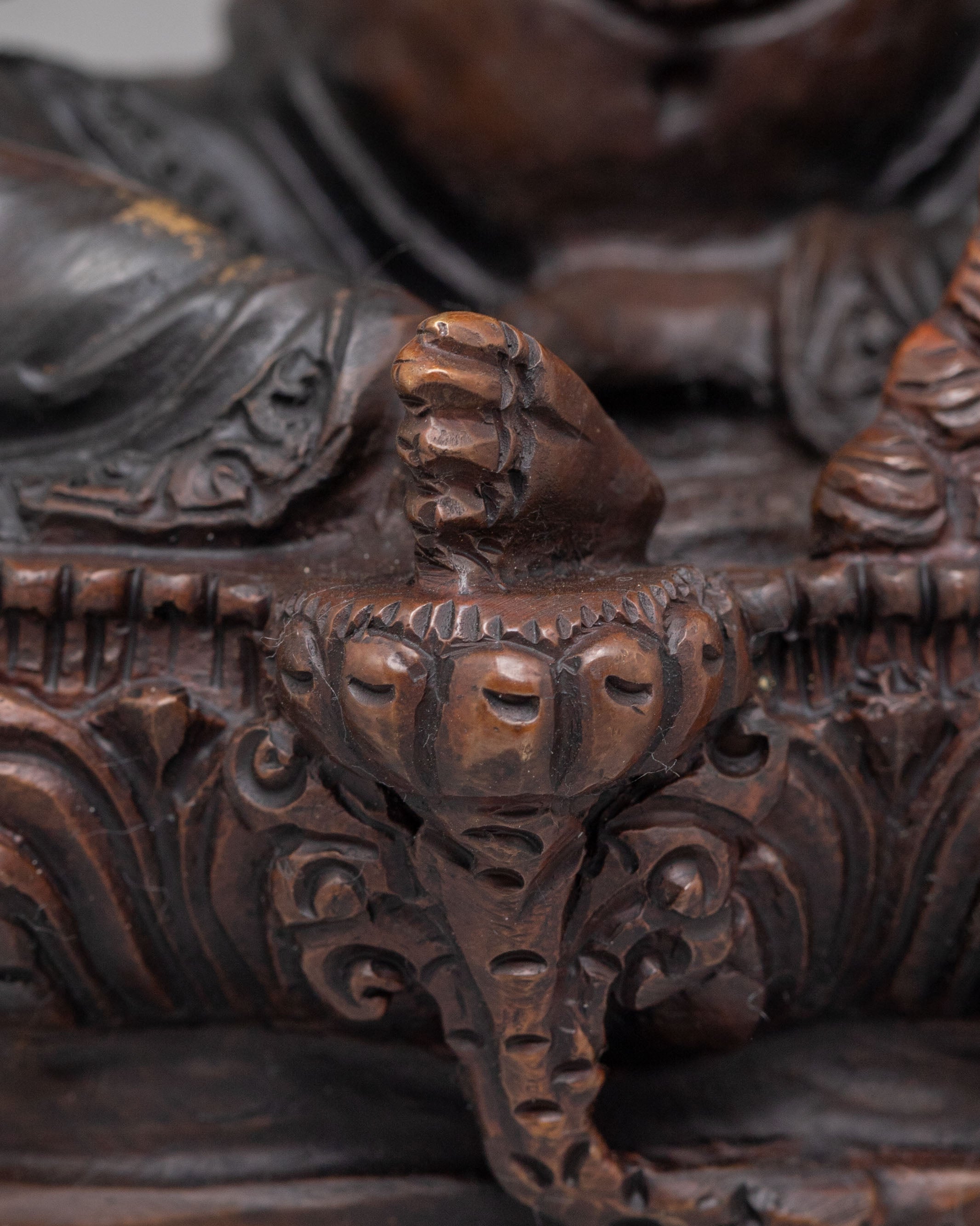 Dzambhala Wealth Protector Deity Statue | Copper Buddhist Altar Decor