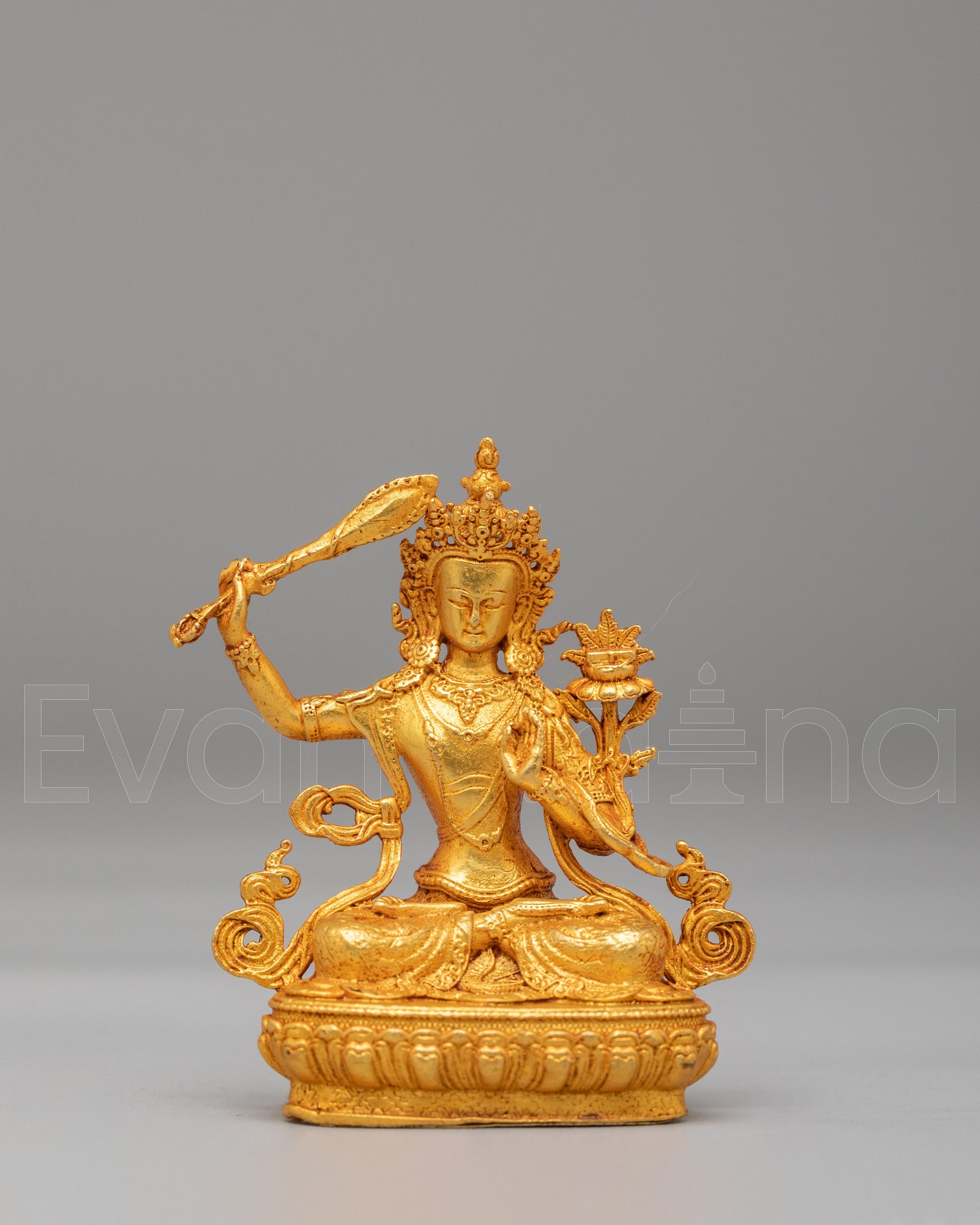 Gold-plated Manjushri Sculpture