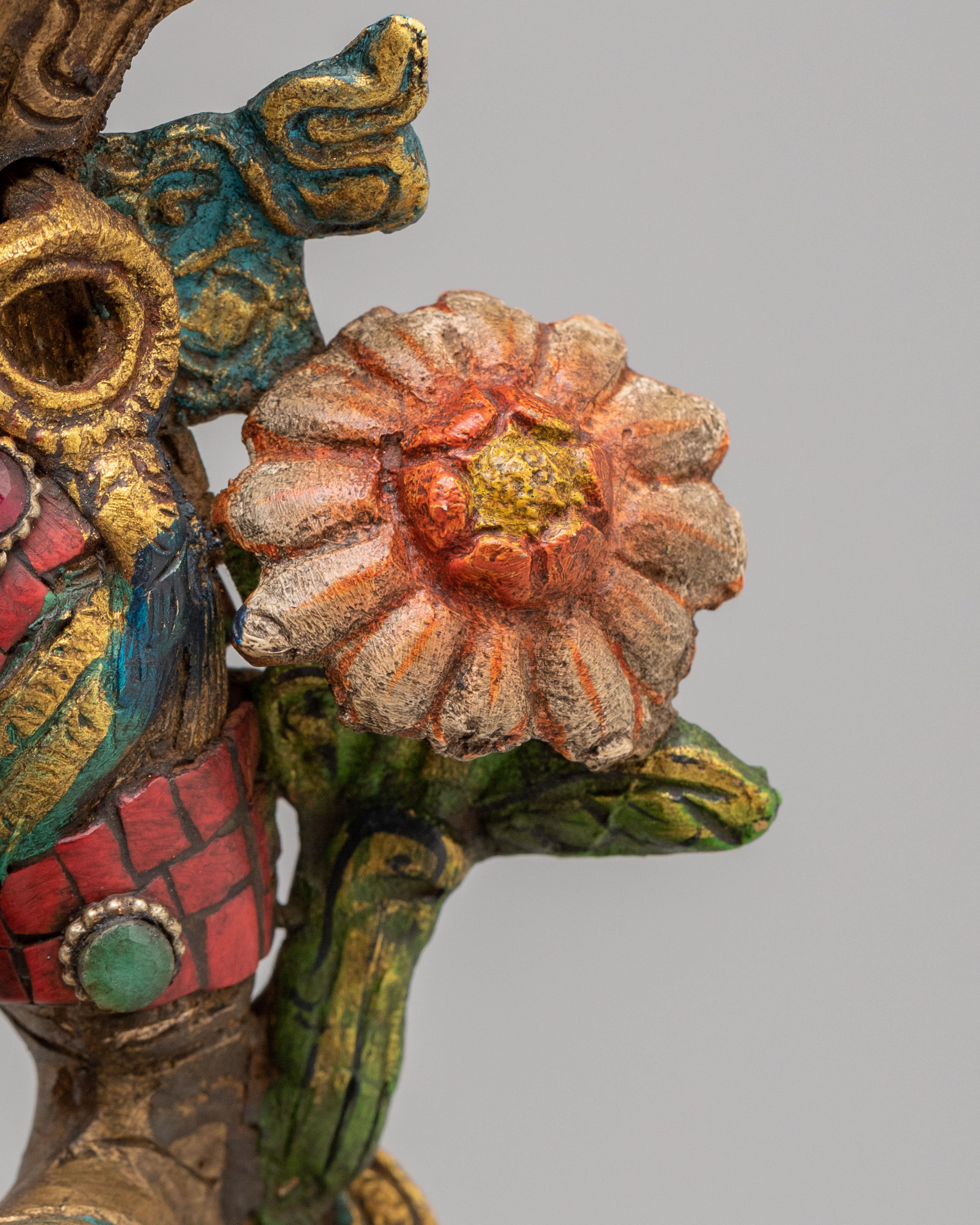 Dancing Green Tara Spiritual Sculpture | Handcrafted Tibetan Statue