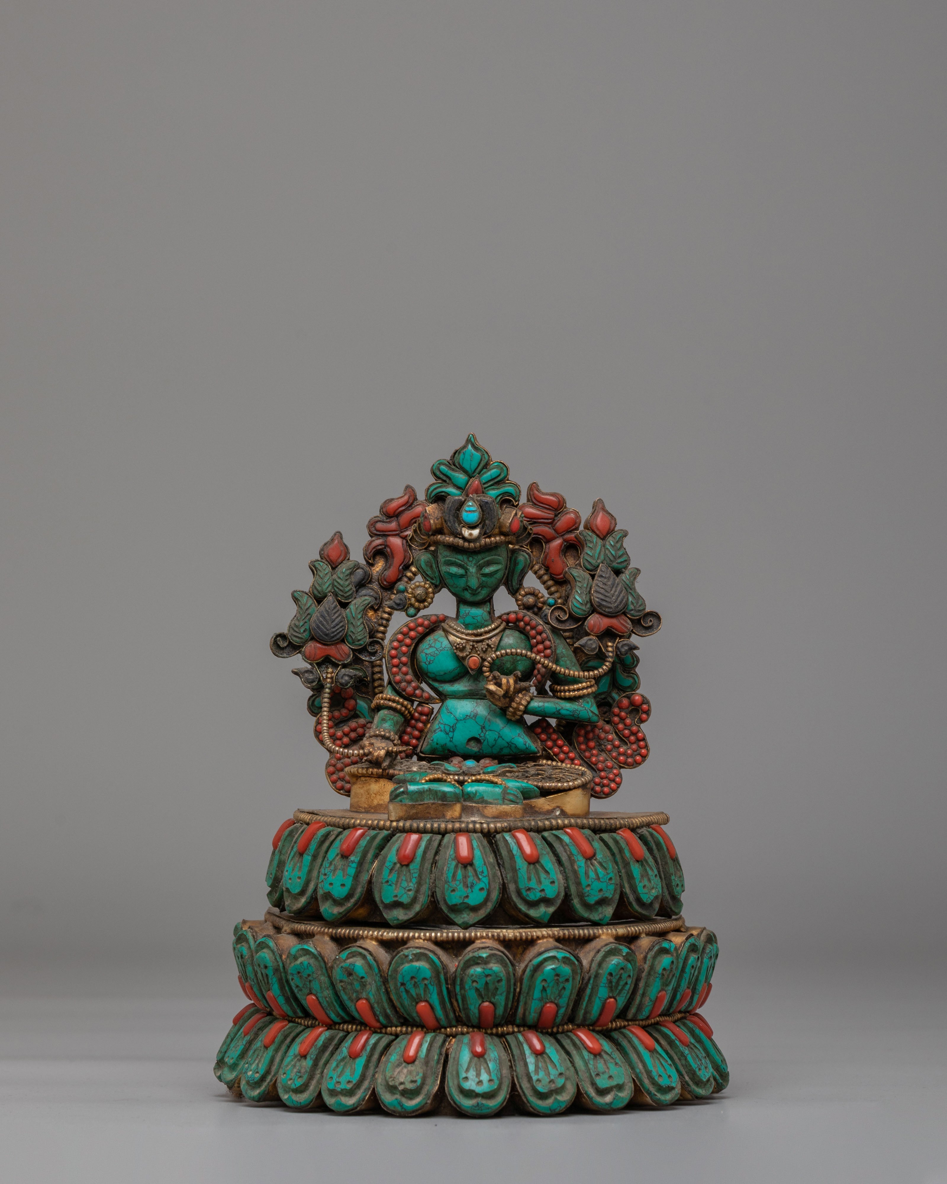 Green Tara Spiritual Statue | Handcrafted Tibetan Goddess of Compassion