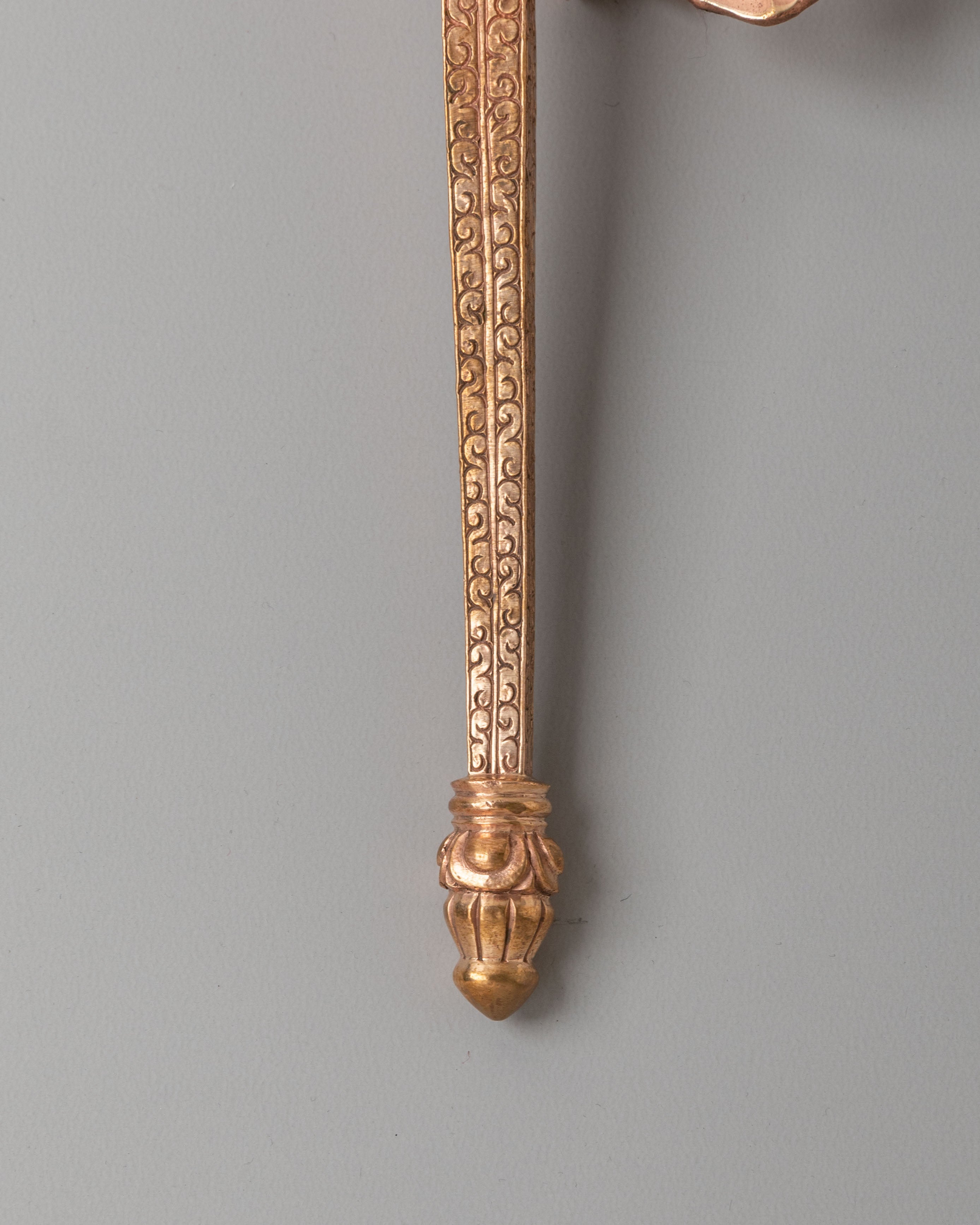 Traditional Khatvanga Buddhist Ceremonial Staff | Copper Ritual Staff