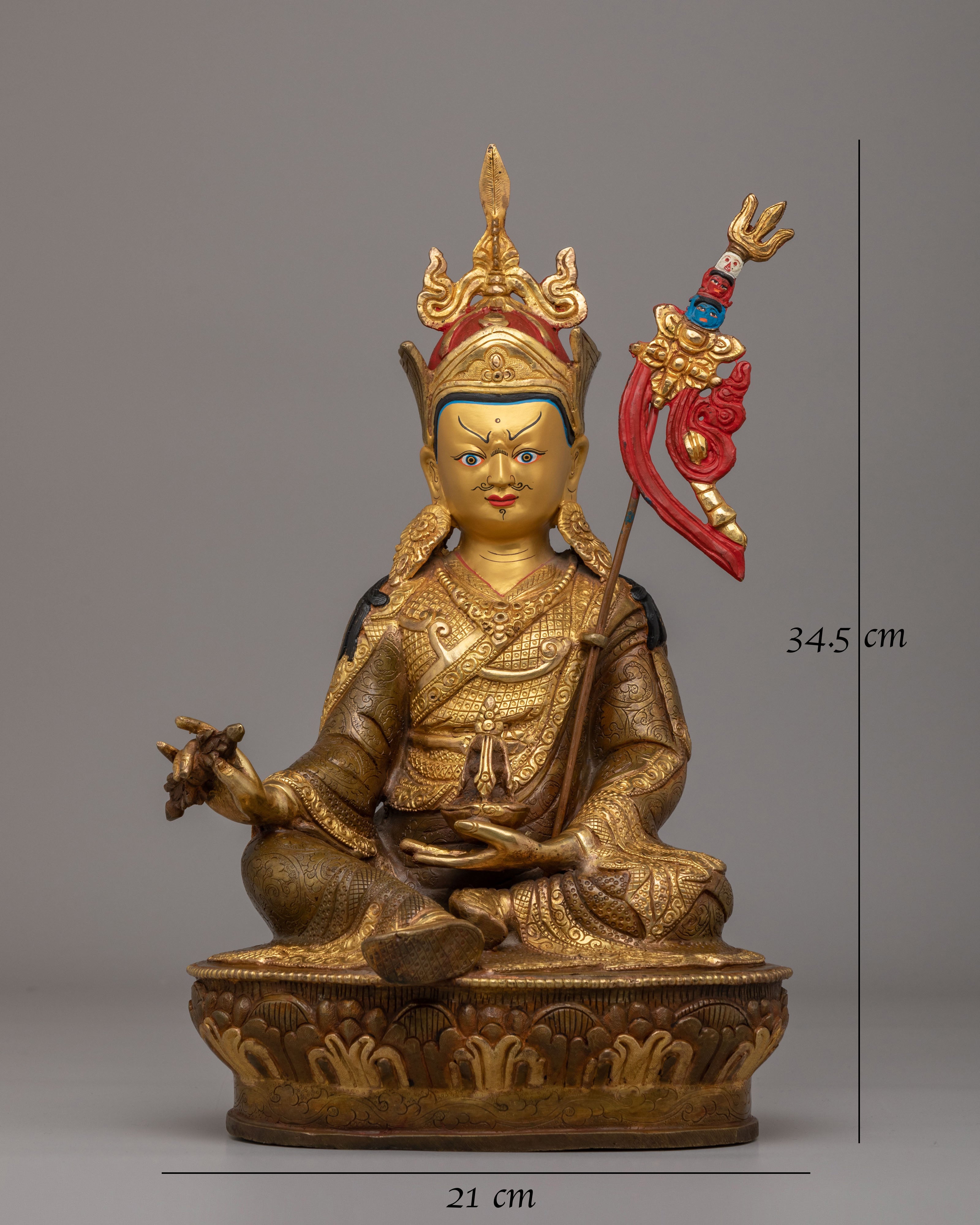 Sacred Guru Rinpoche Statue | Handcrafted Tibetan Deity Figure