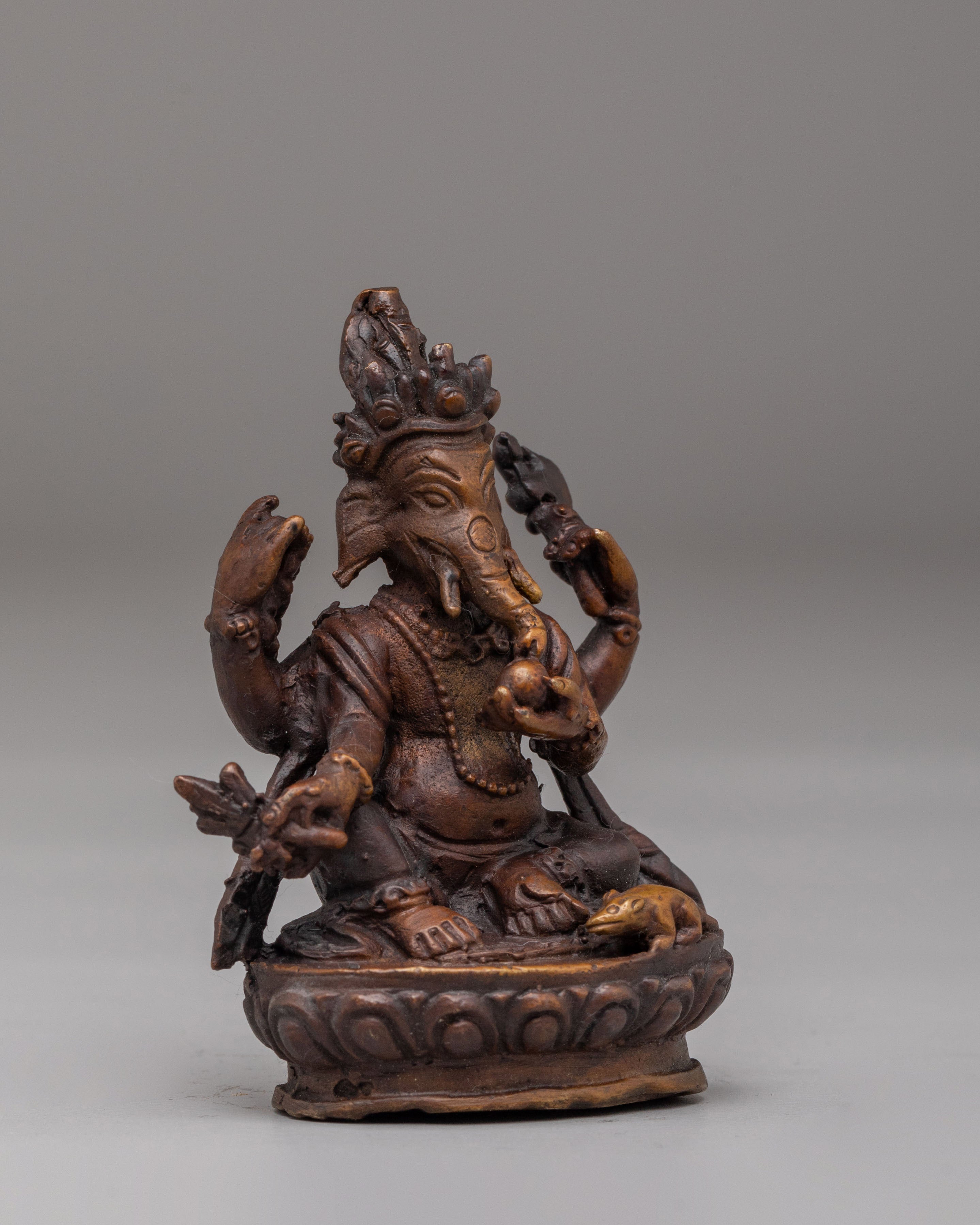 Traditional Lord Ganesh Statue | Oxidized Copper Artwork