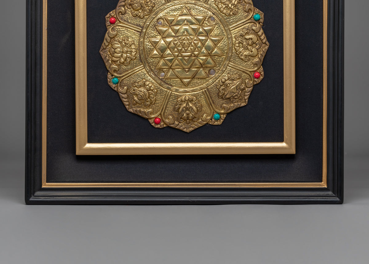 Handcrafted Sri Yantra Wall Art | Brass Sacred Yantra Decor