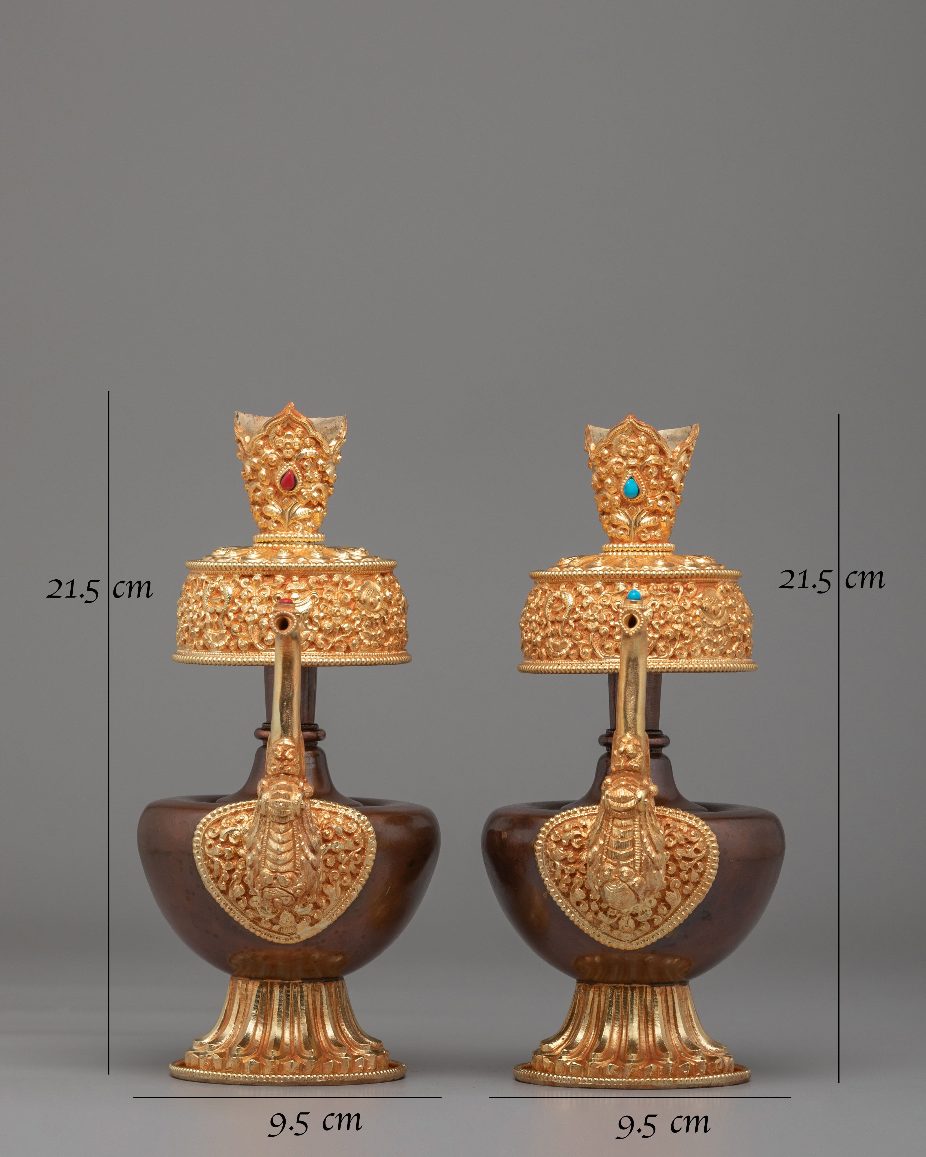 Handcrafted Tibetan Bhumba Offering Set | Ritual Water Vessels for Sacred Offerings