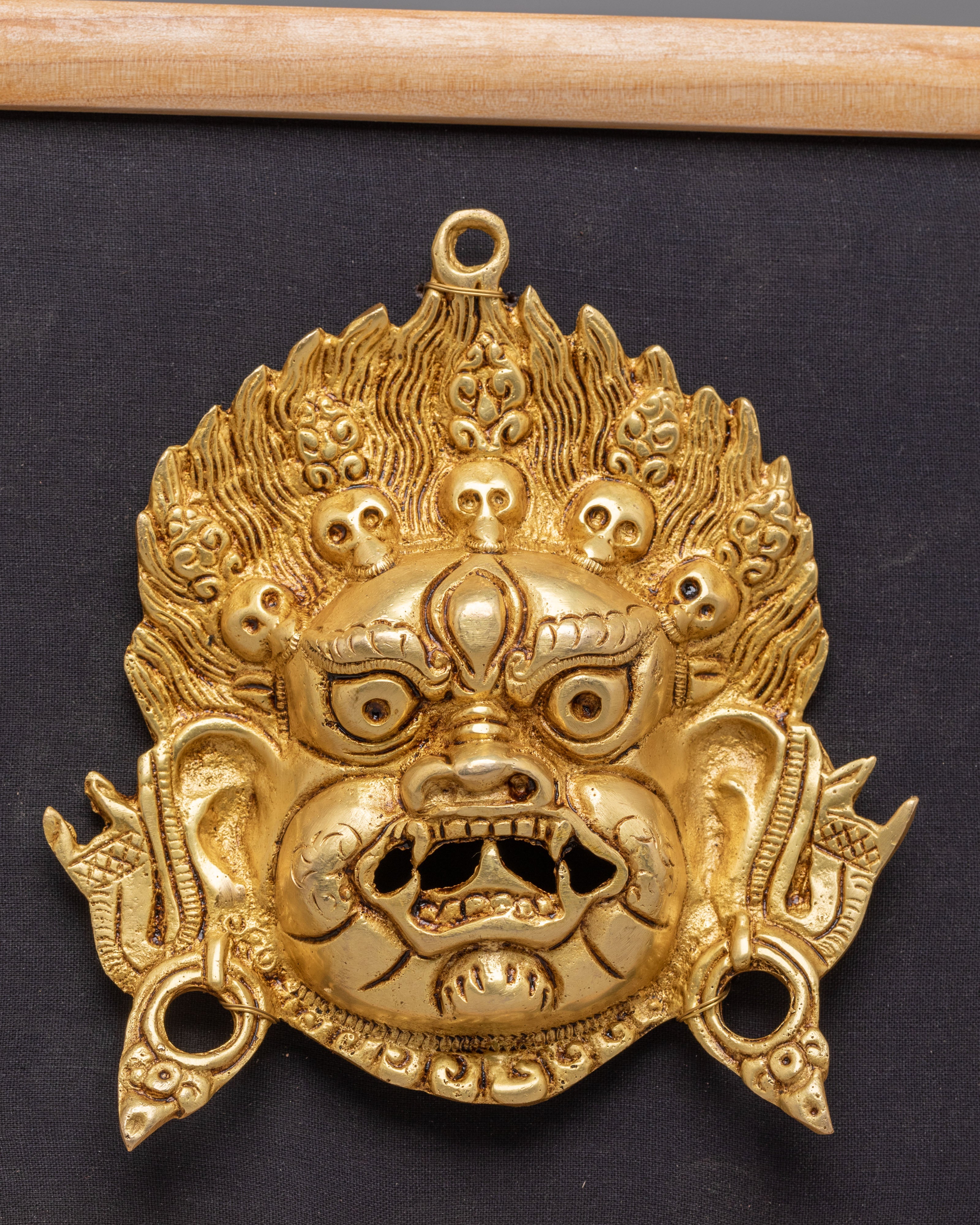 Traditional Tibetan Mahakala Wall Decor | Himalayan Artwork for Spiritual Protection