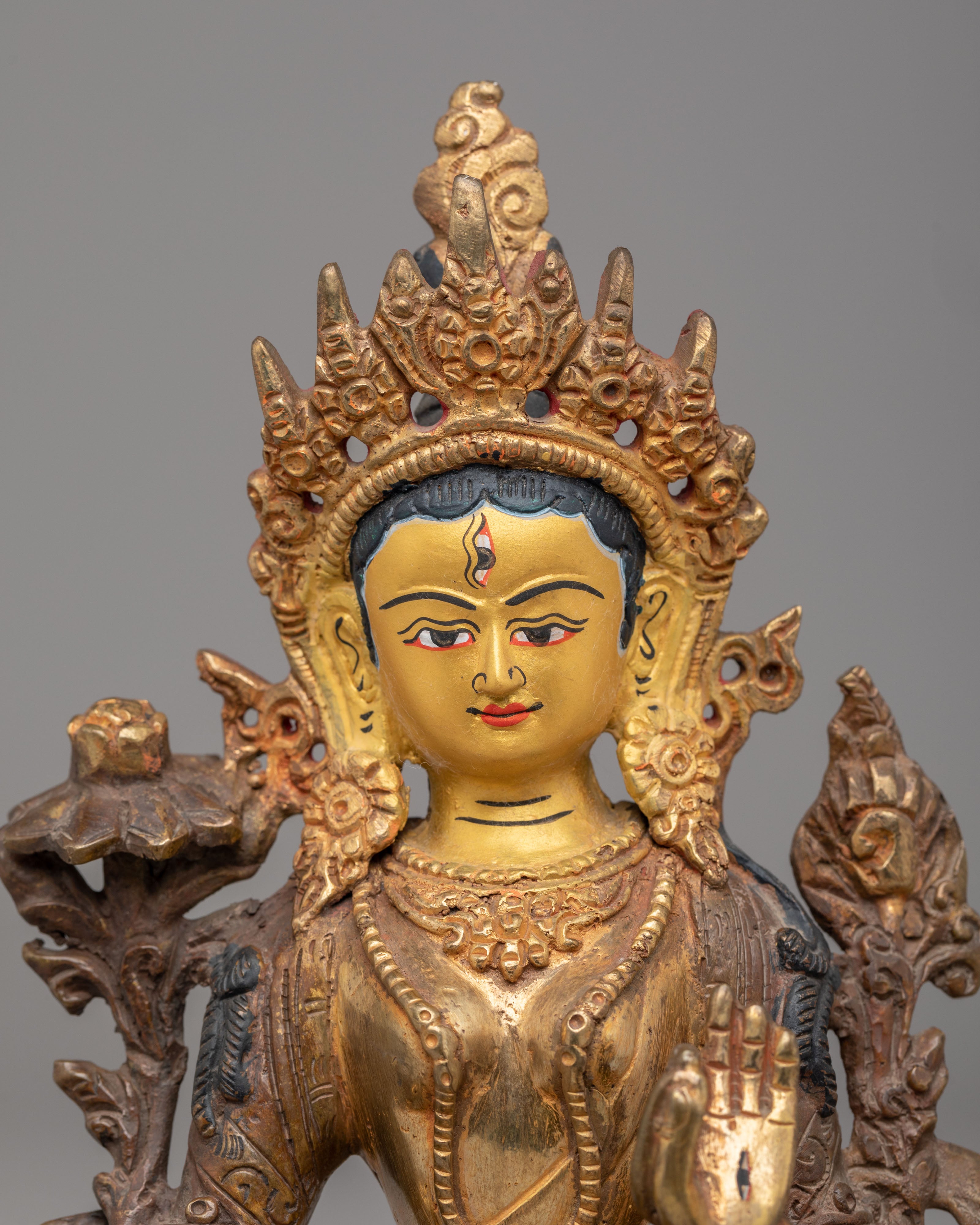 Traditional Spiritual White Tara Sculpture | Tibetan Buddhist Deity Figurine