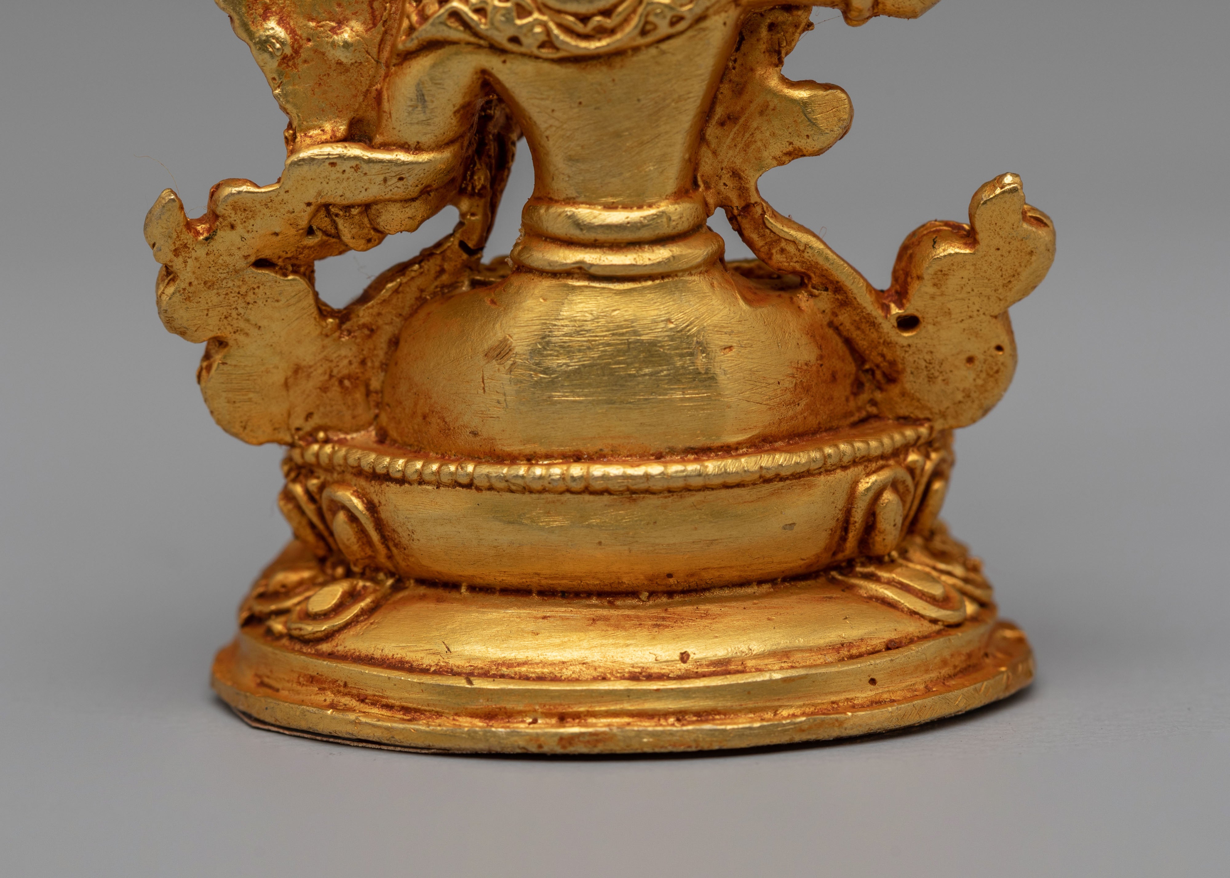 Himalayan Manjushri Statue | Gold Plated Copper Buddhist Wisdom Deity