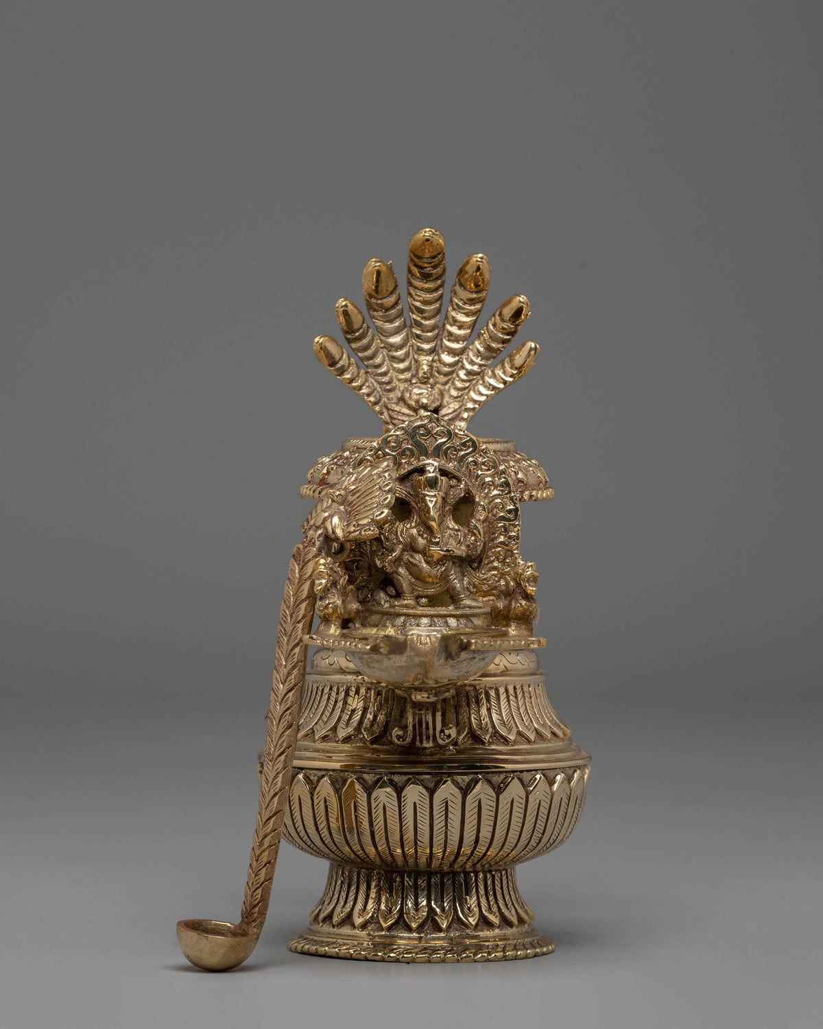 Handmade Ganesha Oil Lamp | Brass Spiritual Lamp with Intricate Design (REMAKE POSSIBLE )