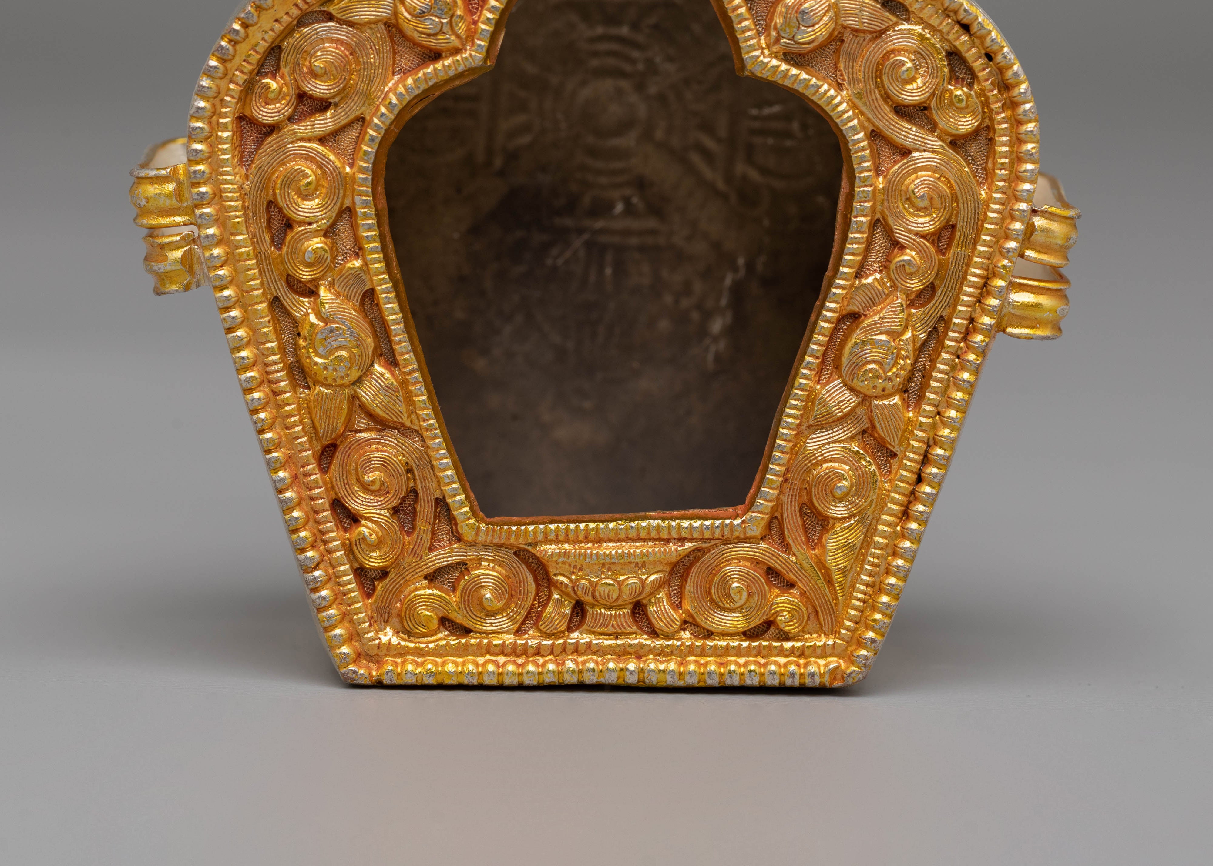 Handcrafted Tibetan Ghau Box | Copper with Electro Gold and Silver Plating