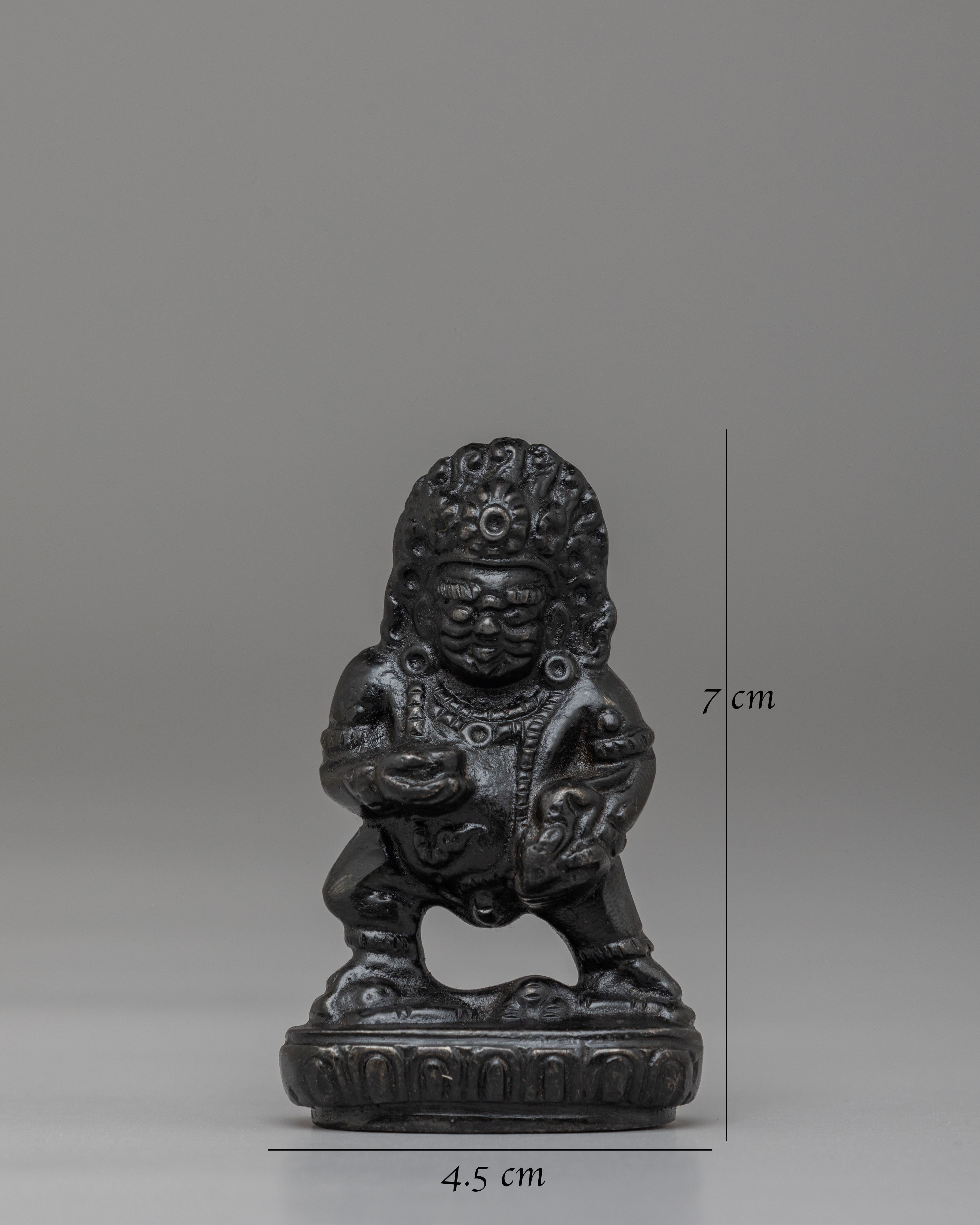 Machine Made Black Dzambhala Statue | Sculpture for Altar and Meditation