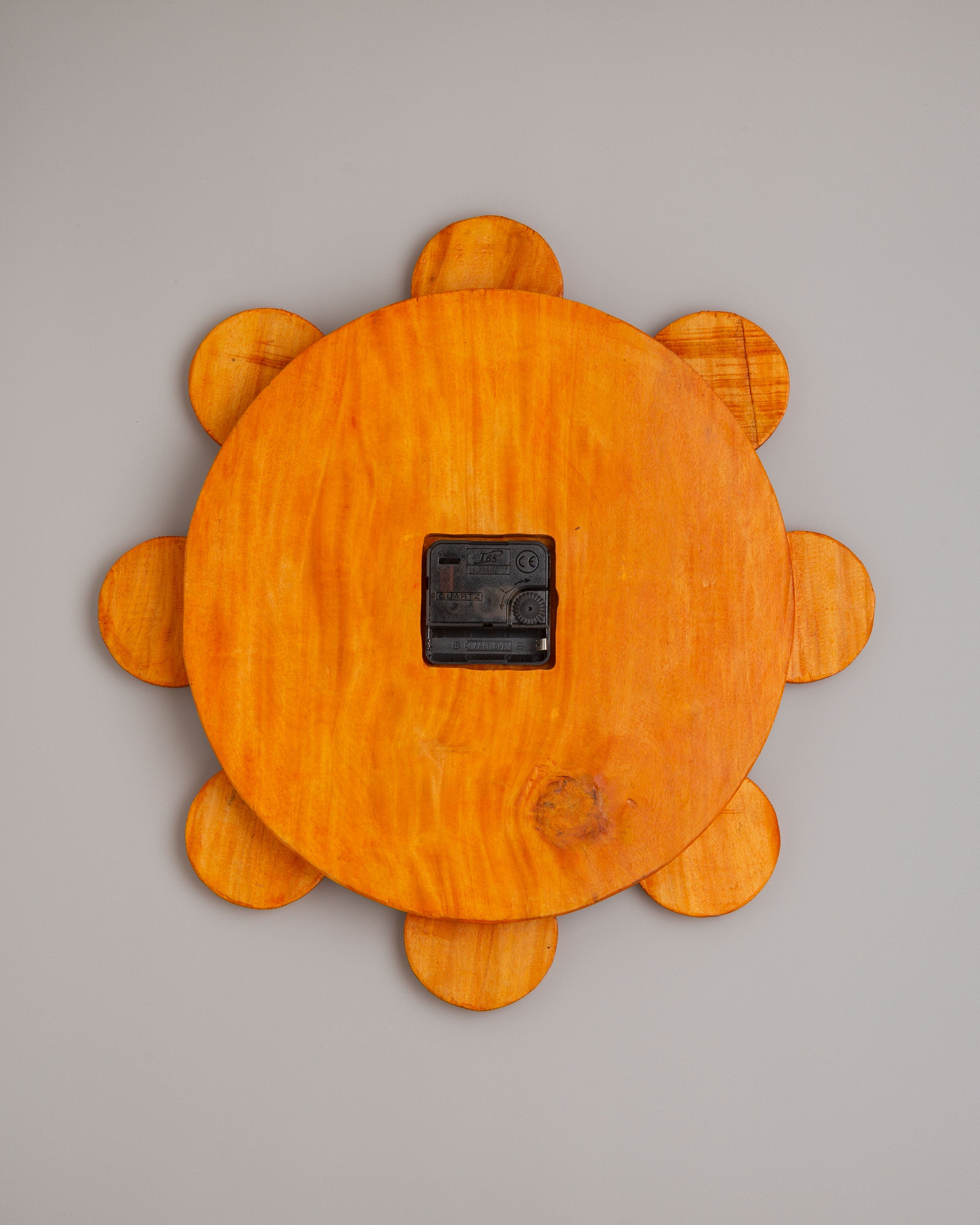 Handcrafted Wooden Wall Clock | Tibetan Decorative Timepiece
