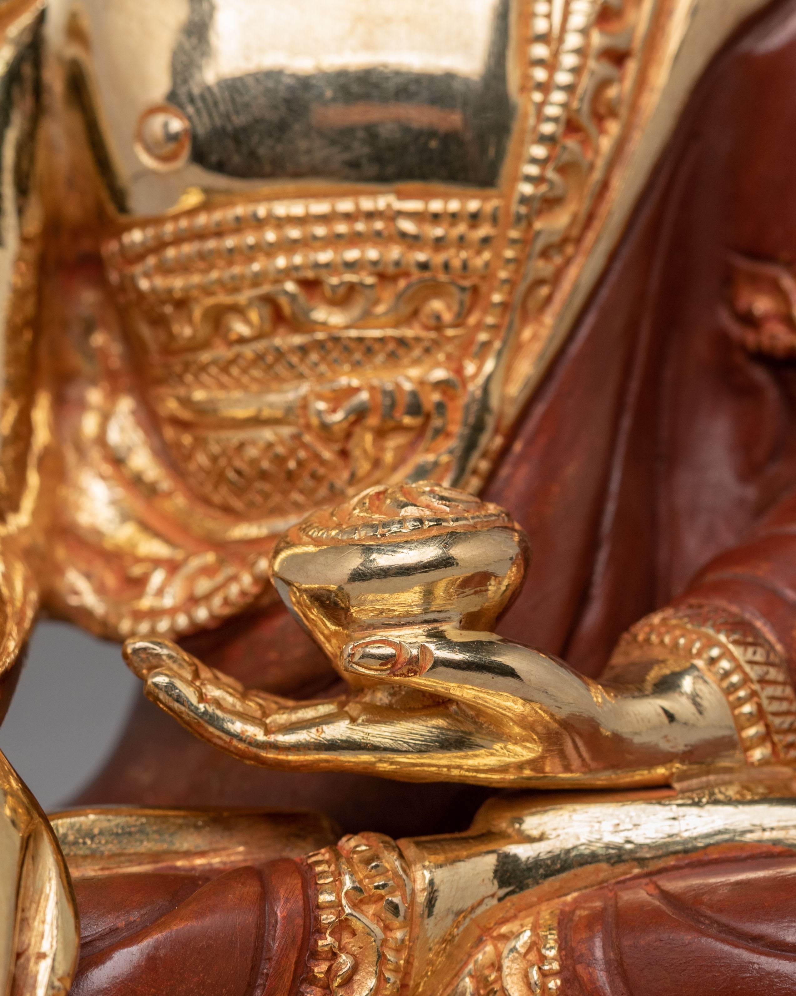 Historic Shakyamuni Buddha Statue | Gold Plated Buddhist Altar Decor