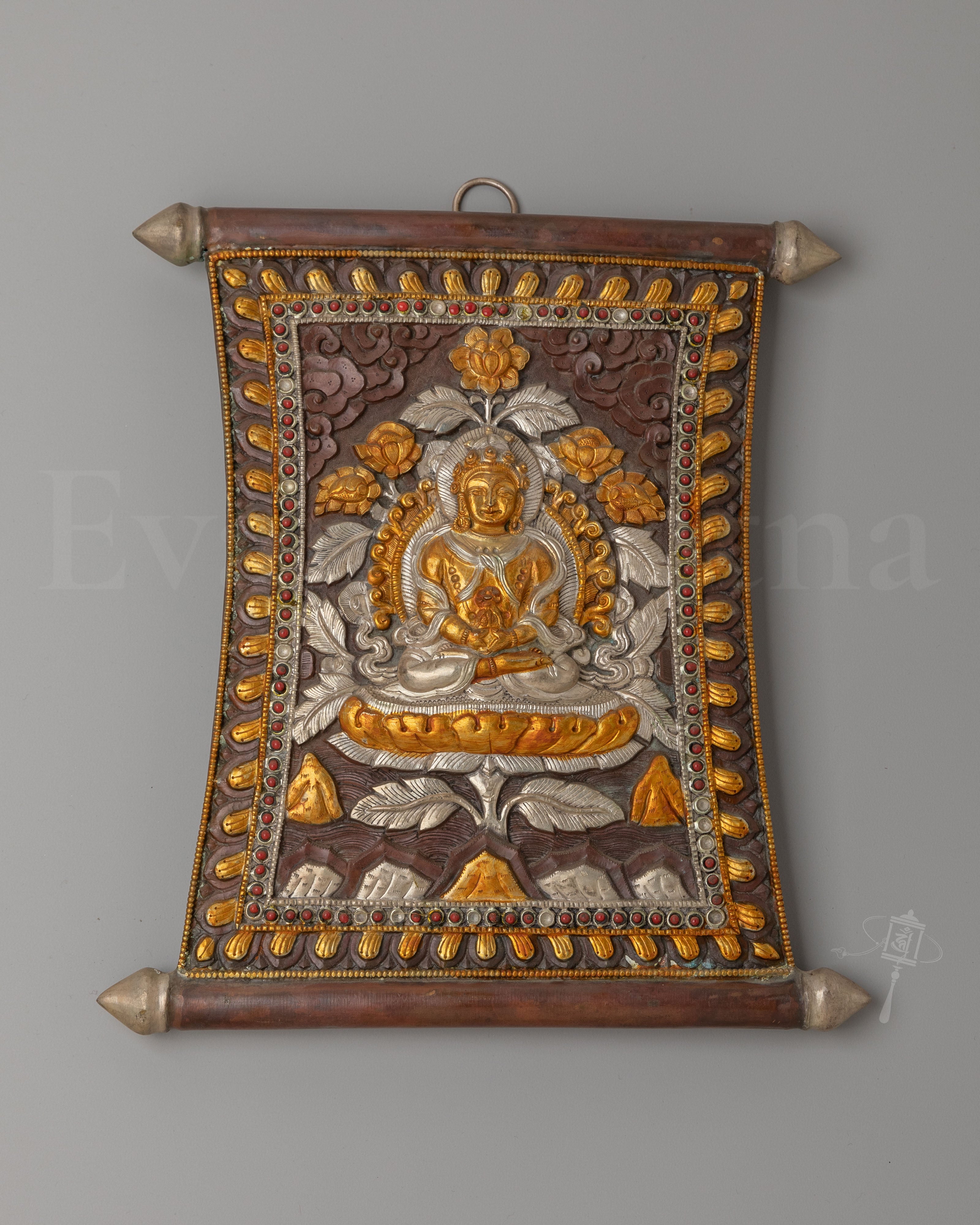 Amitayus Buddha Metal Thangka 