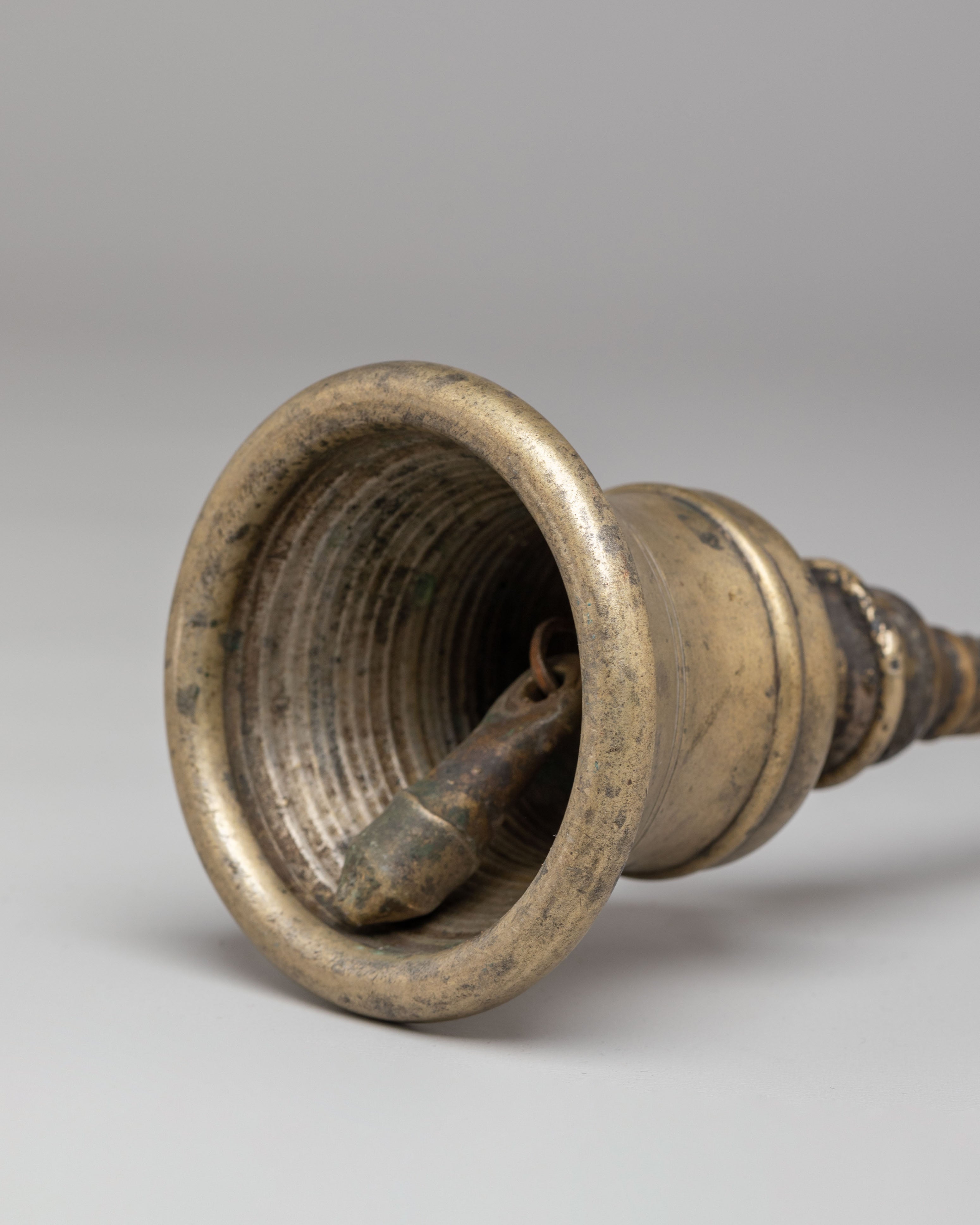 Handcrafted Antique Finish Bronze Bell | Tibetan Ritual Altar Bell