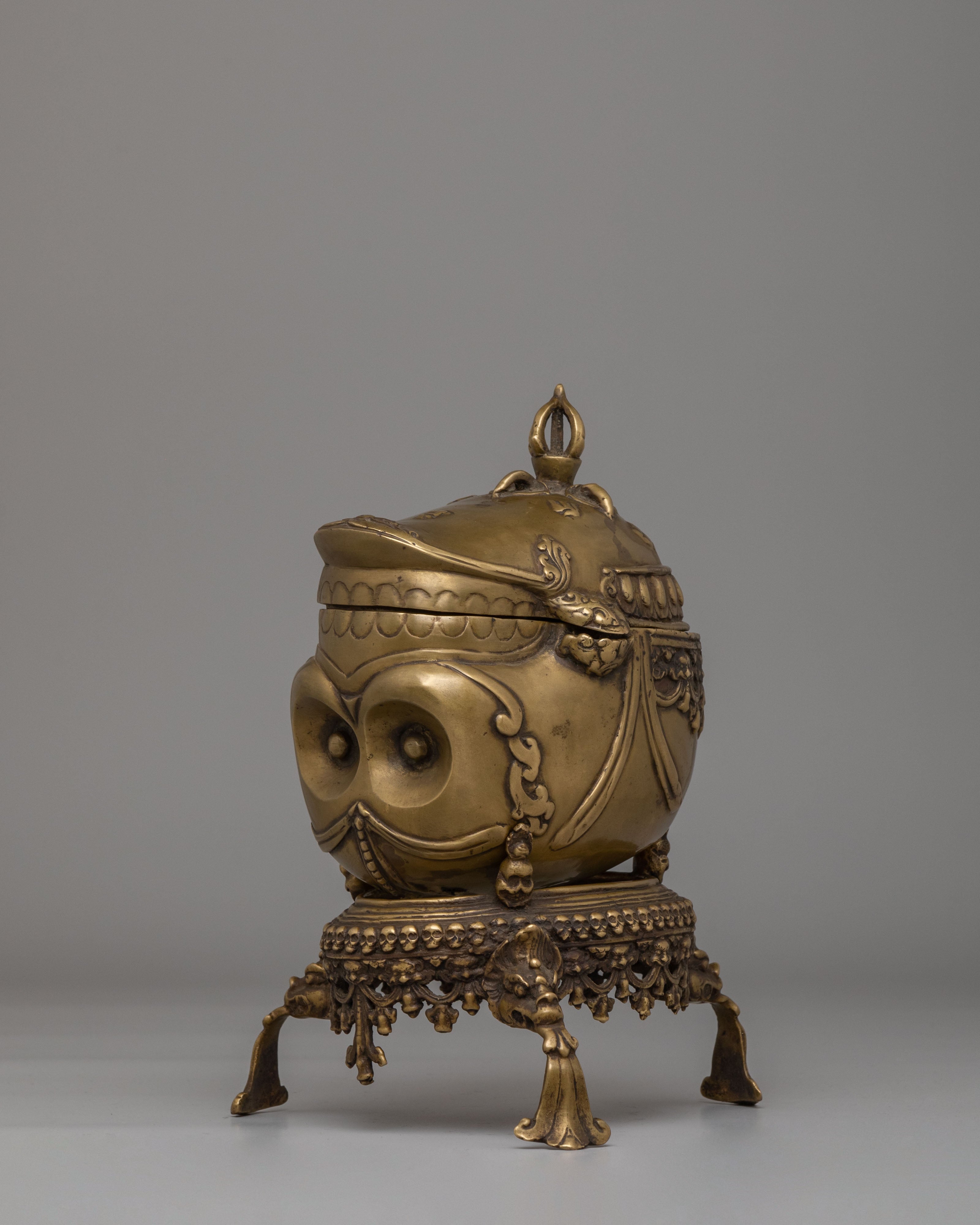 Himalayan Tibetan Handcrafted Kapala | Ritual Skull Cup
