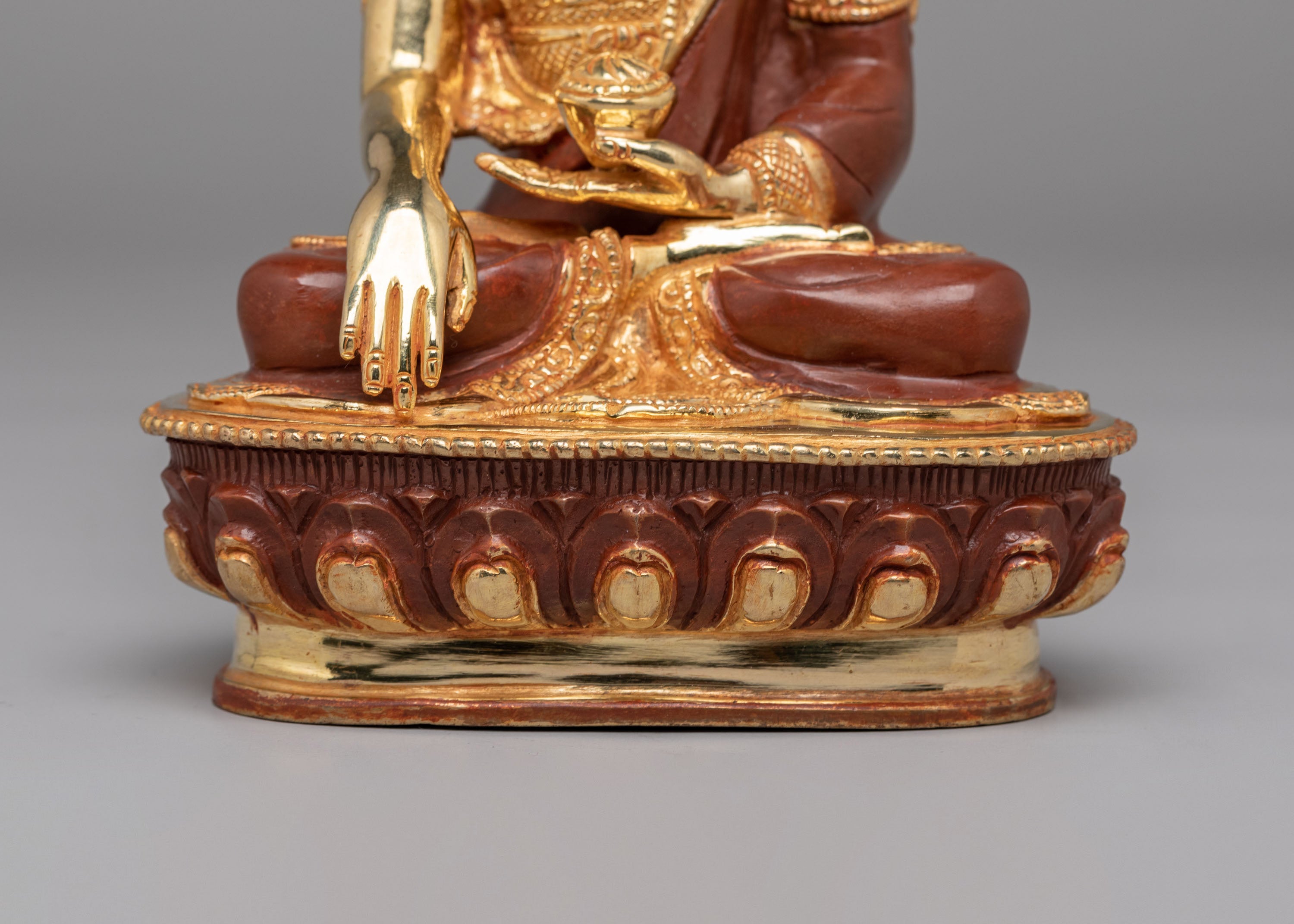 Divine Shakyamuni Buddha Sculpture | Handcrafted Copper Statue