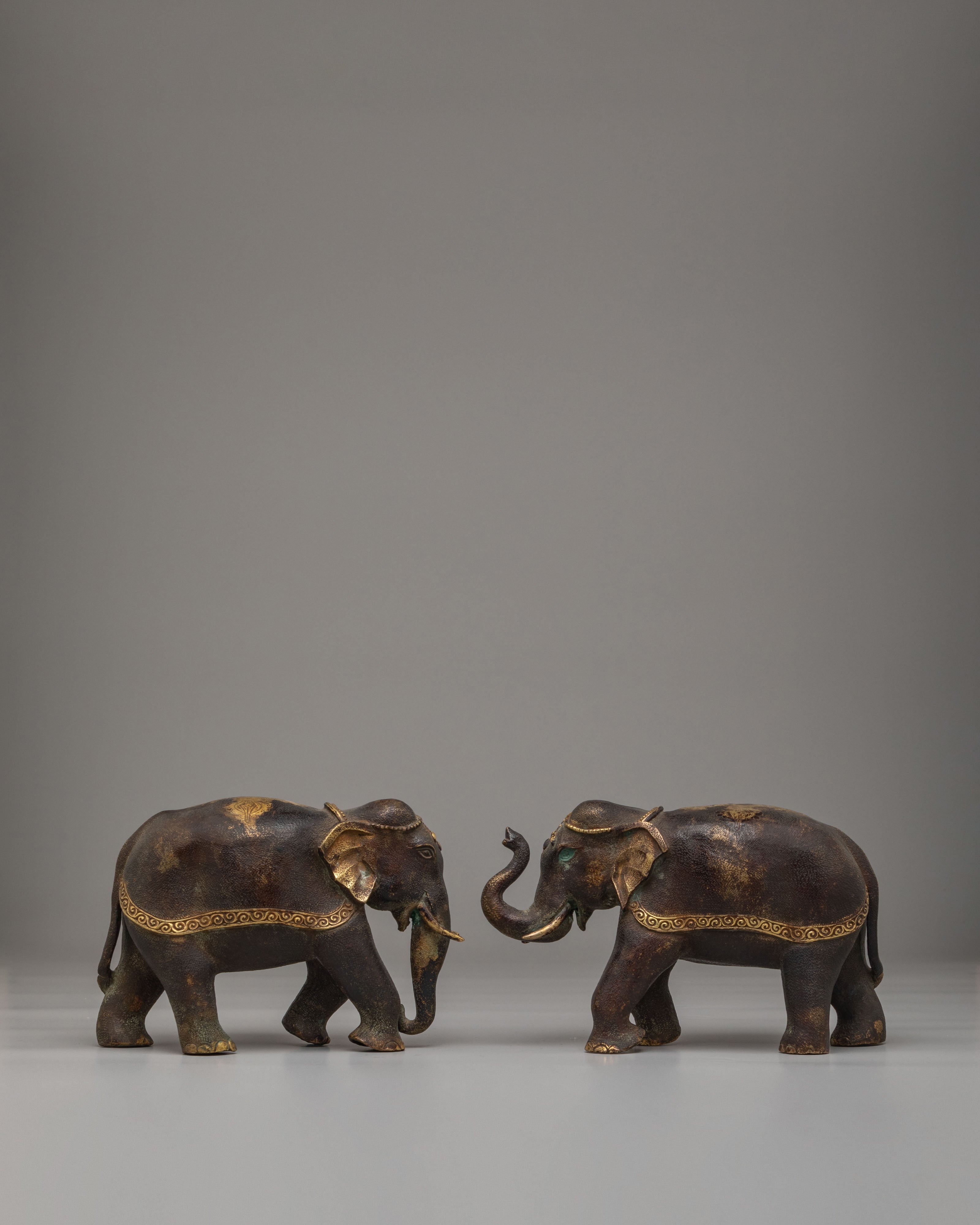 Tibetan Elephant Set for Decor | Symbol of Wisdom and Strength