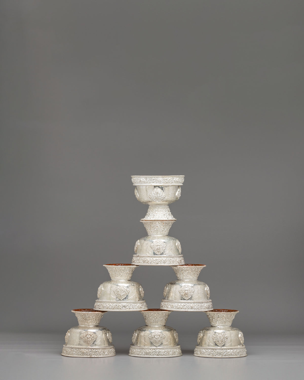 Traditional Sacred Offering Bowl Set | Tibetan Ritual Offering Vessels