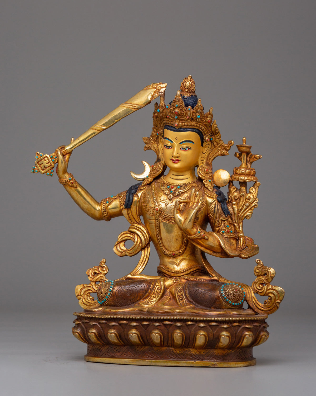 Handmade Manjushri Deity Statue | Bodhisattva of Wisdom