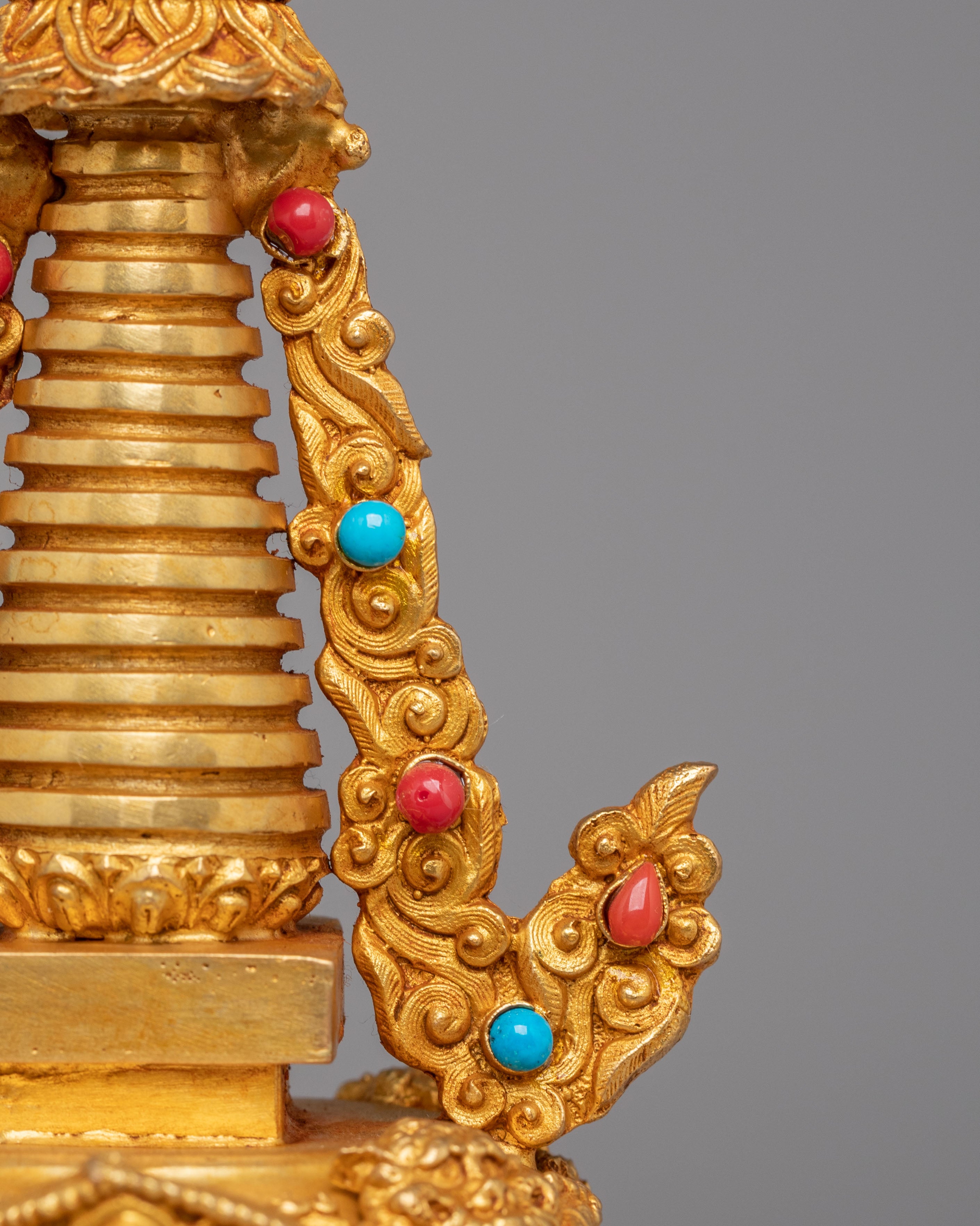 Tibetan Altar Lotus Blossom Stupa | Meditation Decor