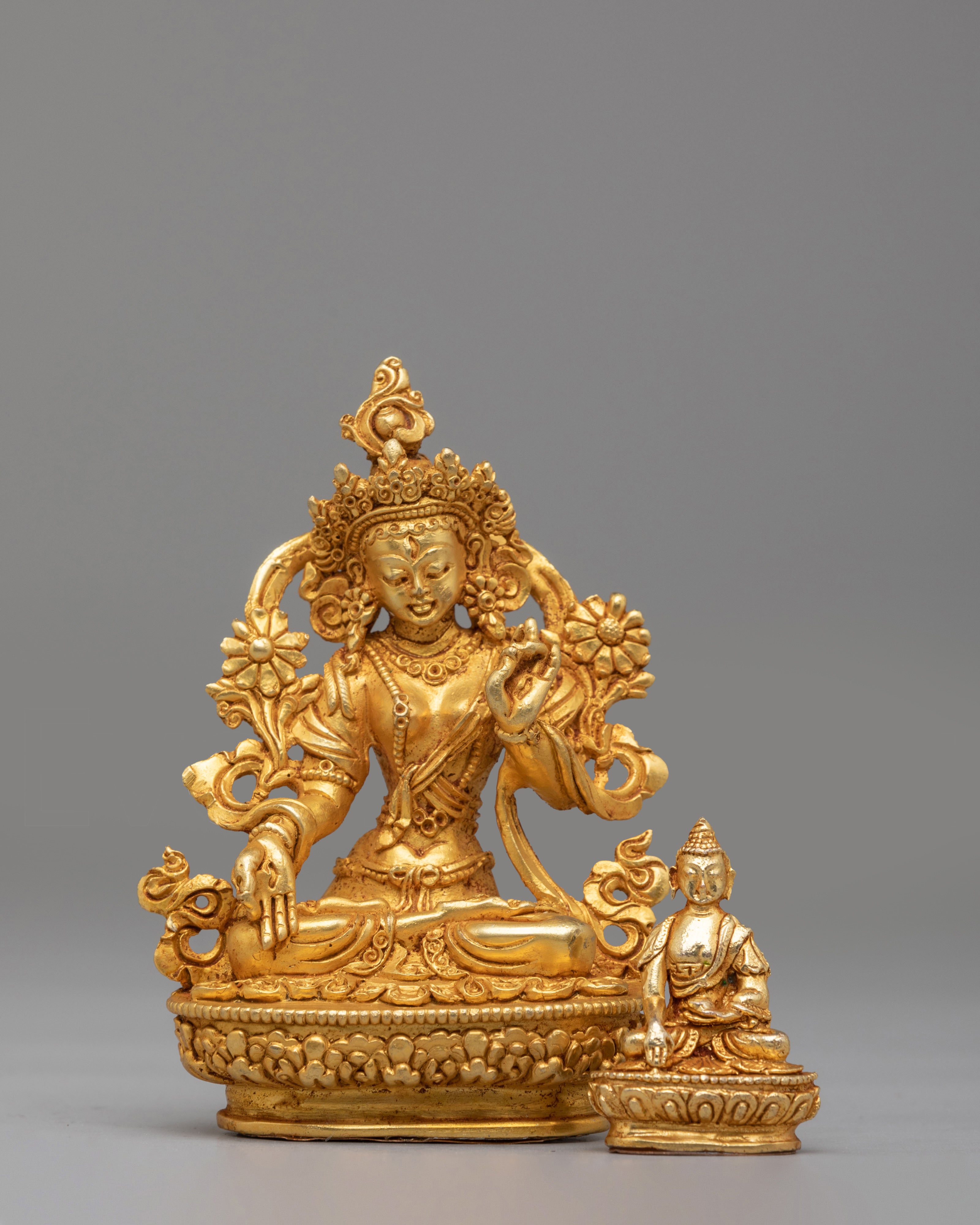 White Tara Buddha Statue Set | Sacred Buddhist Decor