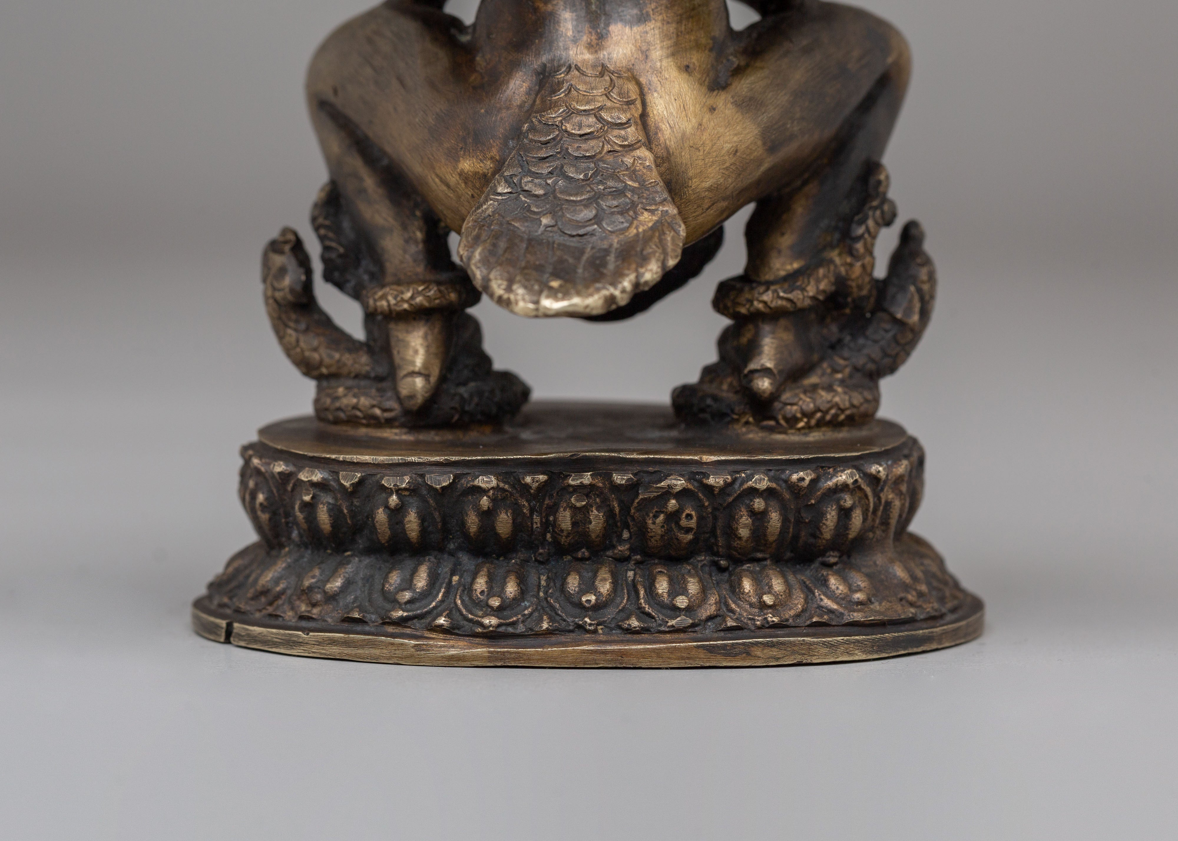 Protective Garuda Deity Statue | Handcrafted Bronze Sculpture for Spiritual Home Decor