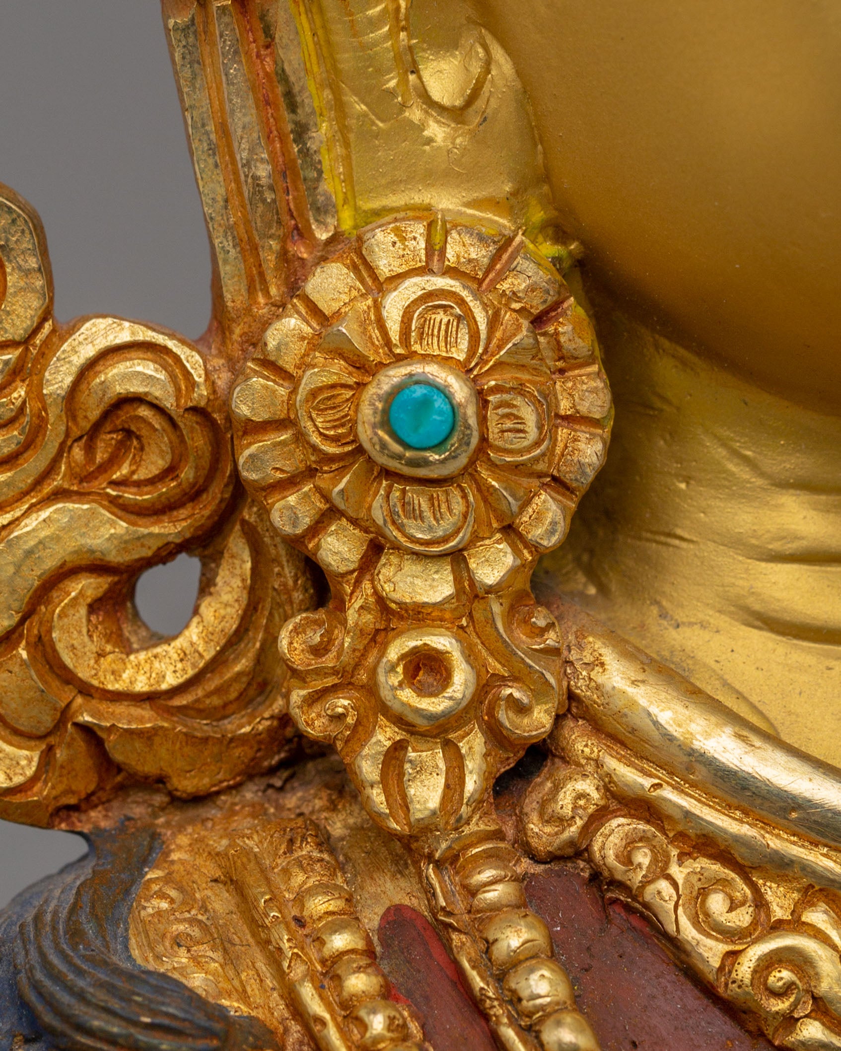 Spiritual Amitayus Buddha Statue | 24K Gold Plated Copper Longevity Sculpture
