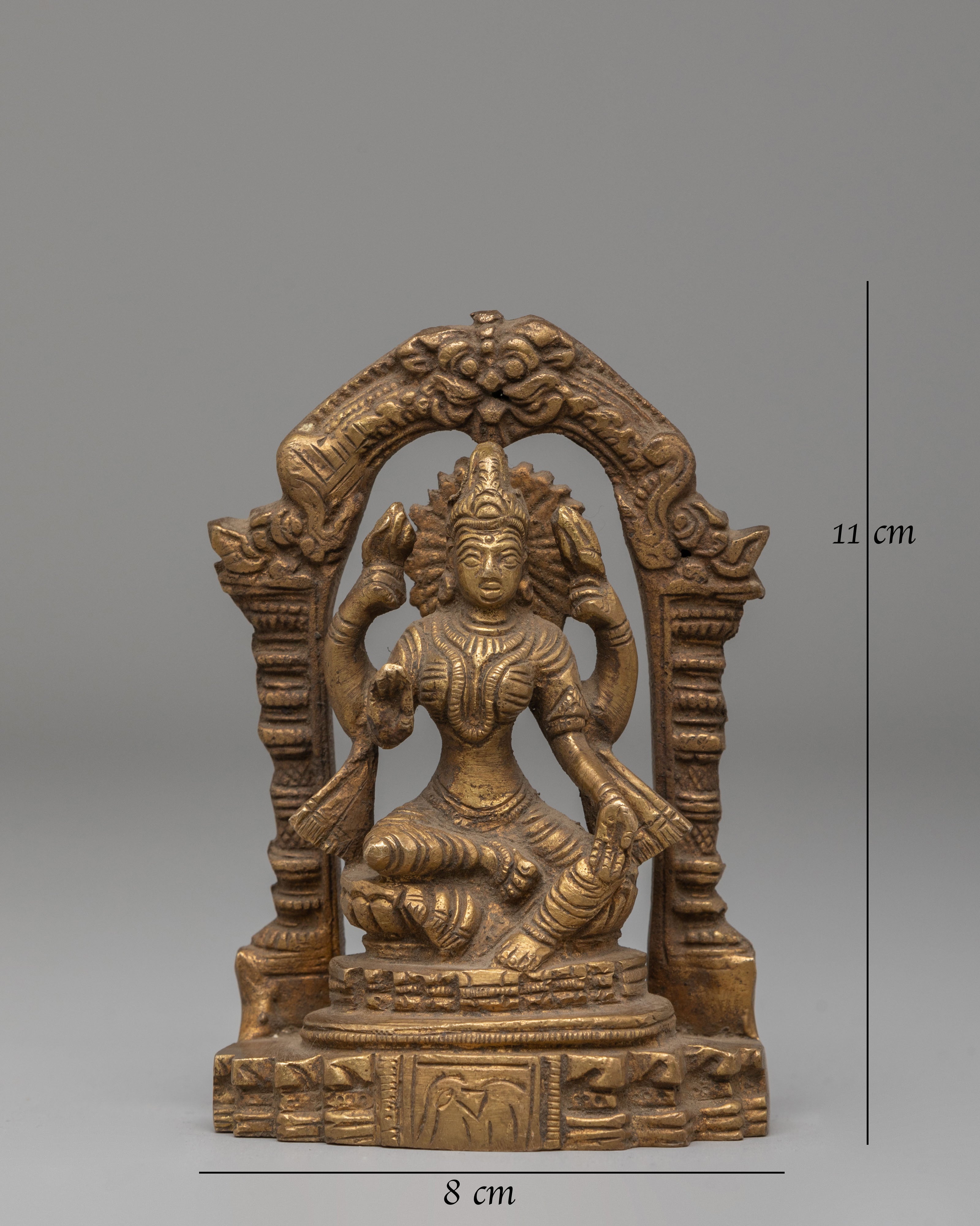 Sacred Copper Laxmi Statue | Brass Wealth Embodiment Sculpture