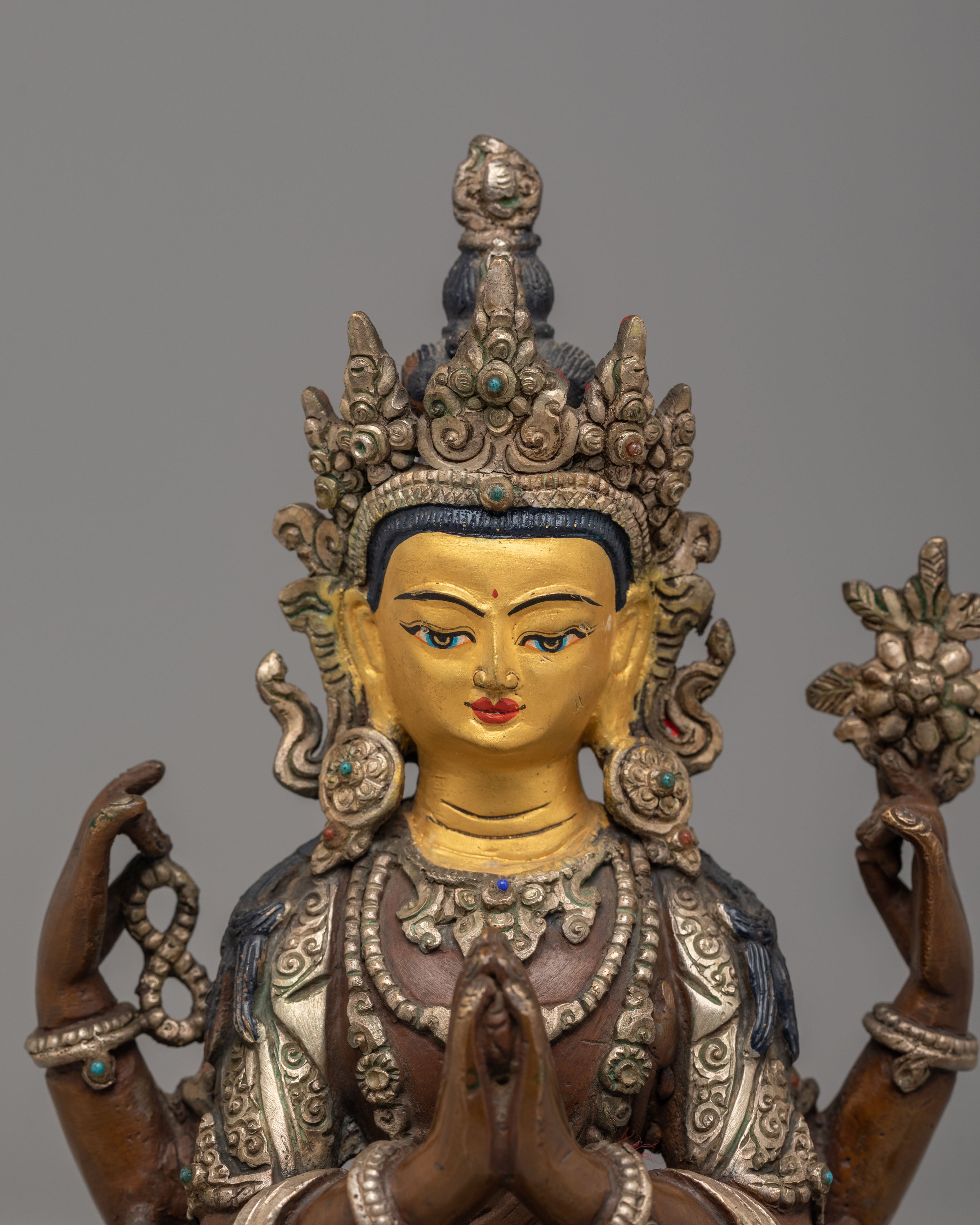Sacred Tibetan Chenrezig Compassion Statue | Buddhist Compassion Bodhisattva