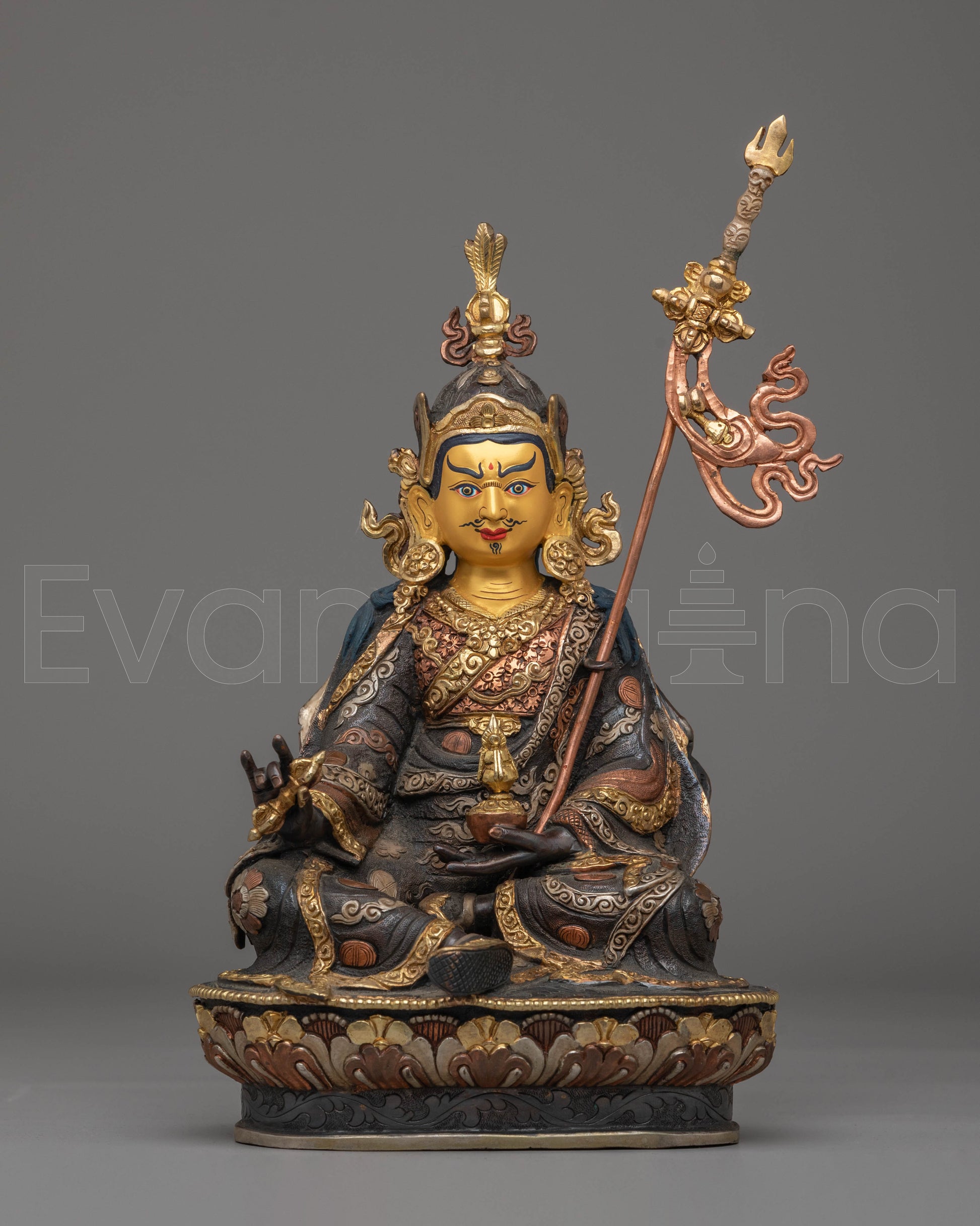 Guru Rinpoche Copper Handmade Sculpture 
