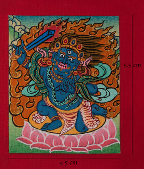 Handmade Achala Thangka for Locket | Small Tibetan Artwork