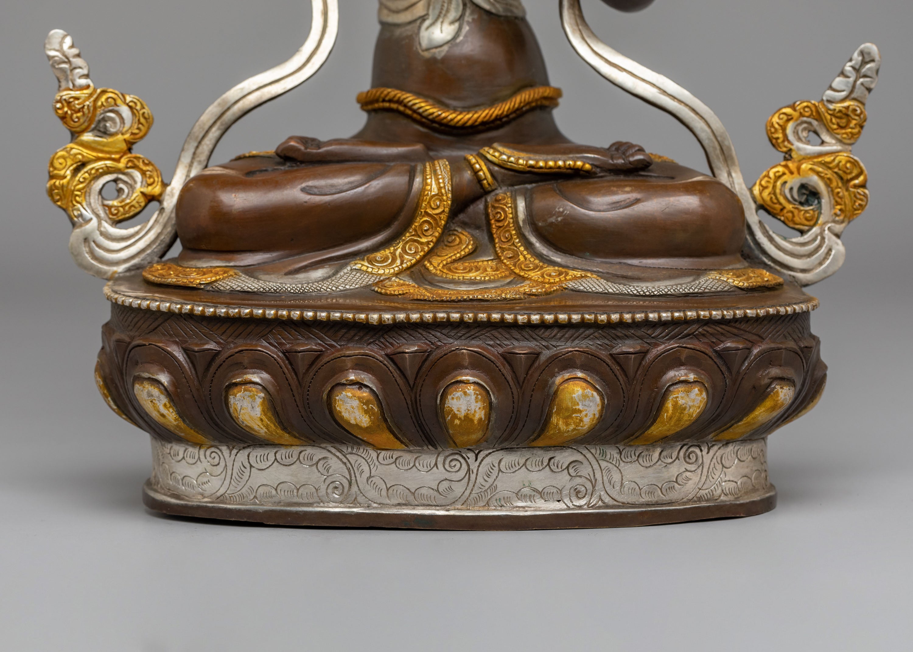 Tibetan Manjushri Sculpture | Gold Plated Buddhist Art