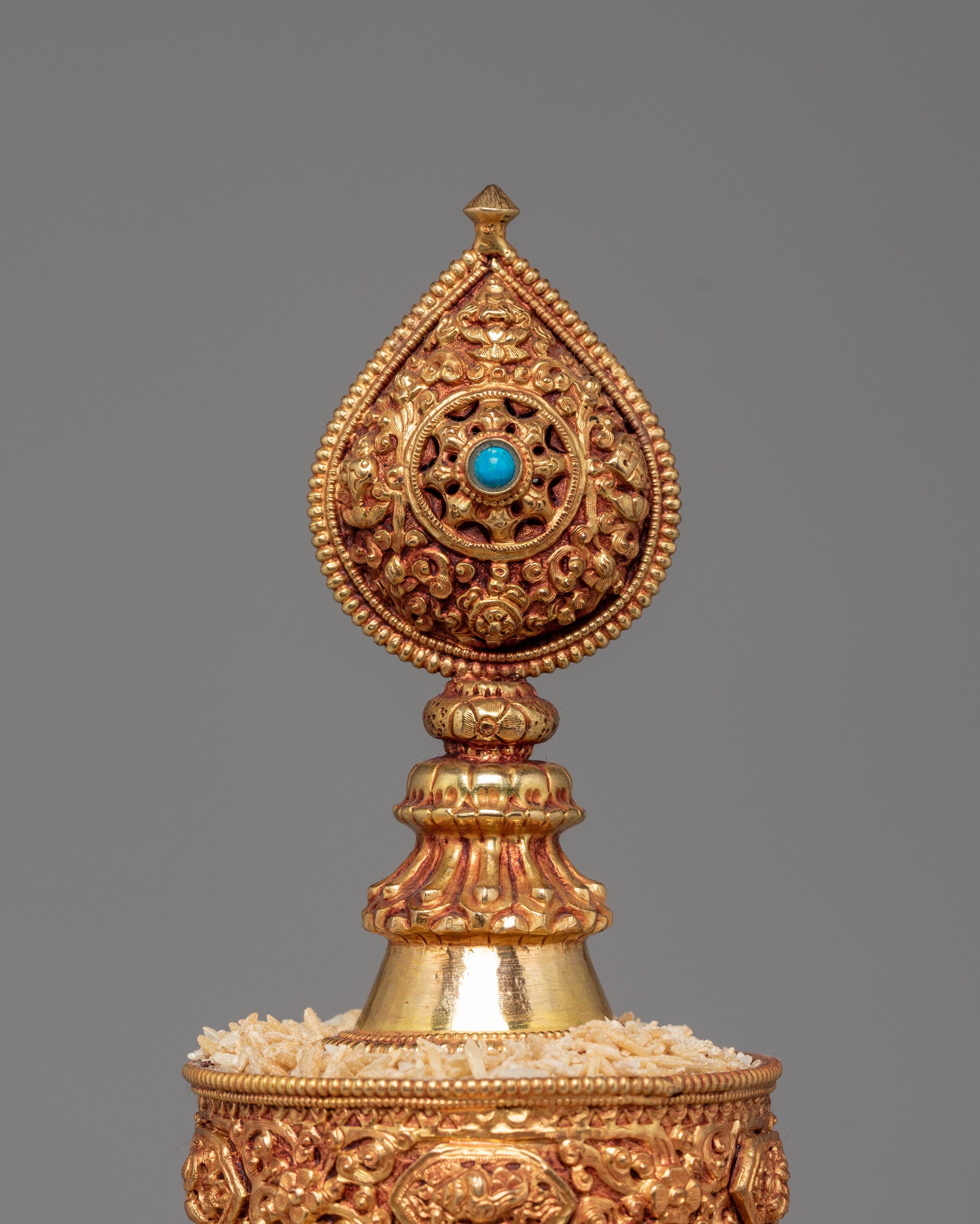 Himalayan Mandala Offering Piece | Tibetan Ritual Stupa Art